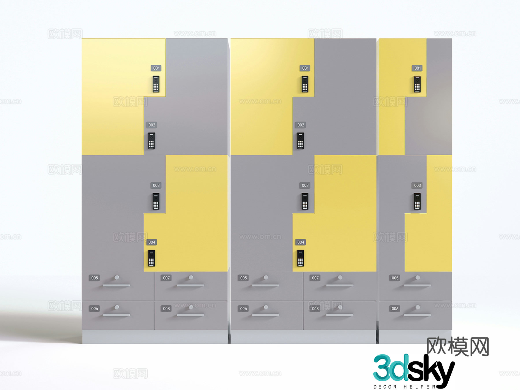 Modern locker storage cabinet storage cabinet storage cabinet 3d model