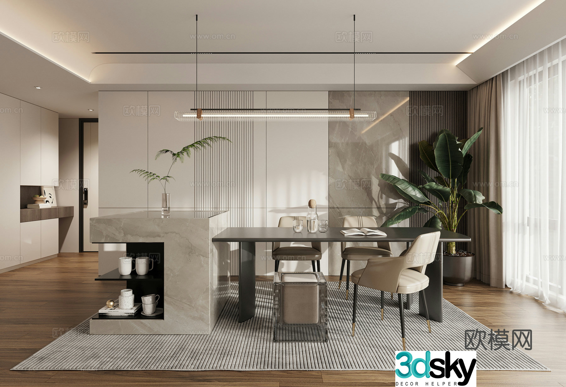 Modern Nakajima Restaurant 3D Model