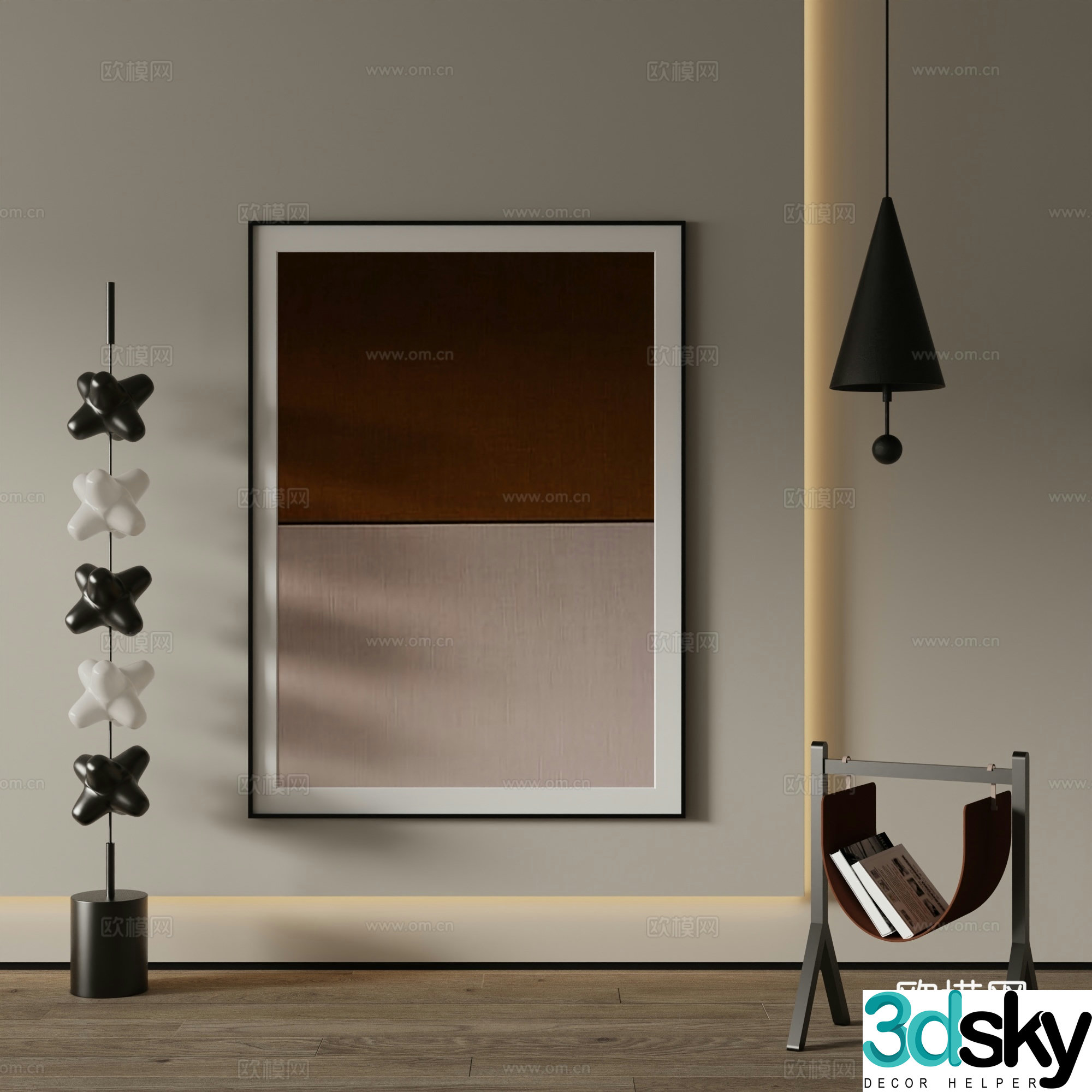 Modern Art Painting Decorative Painting 3D Model
