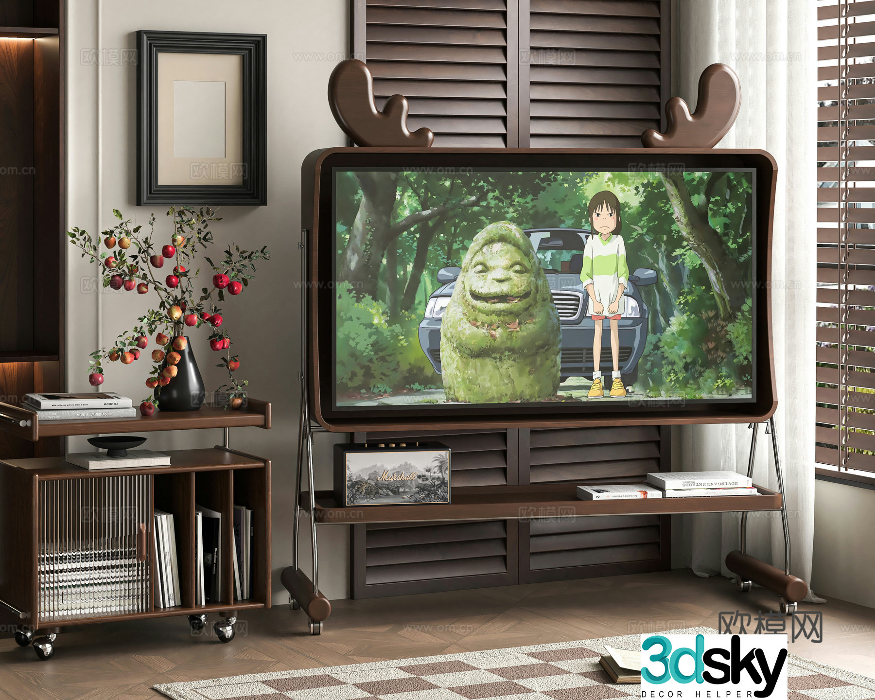 Middle -aged Wind Mobile Television Smedy 3D model