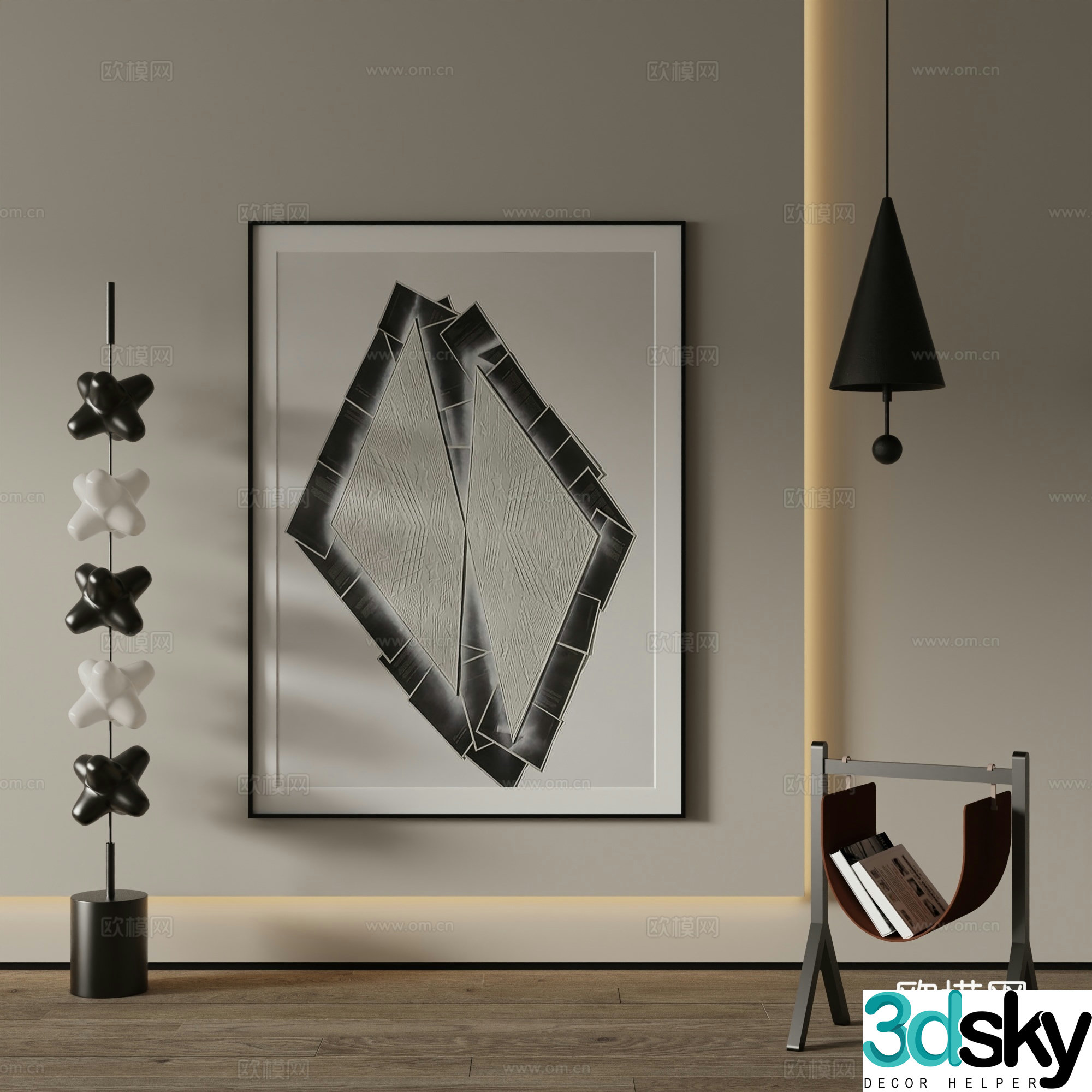 Modern Art Painting Decorative Painting 3D Model