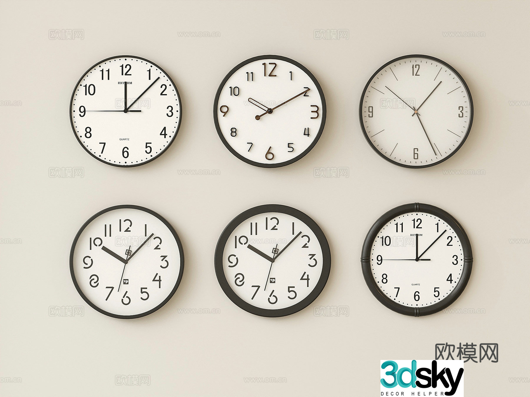 Modern clock wall clock wall clock electronic watch 3d model