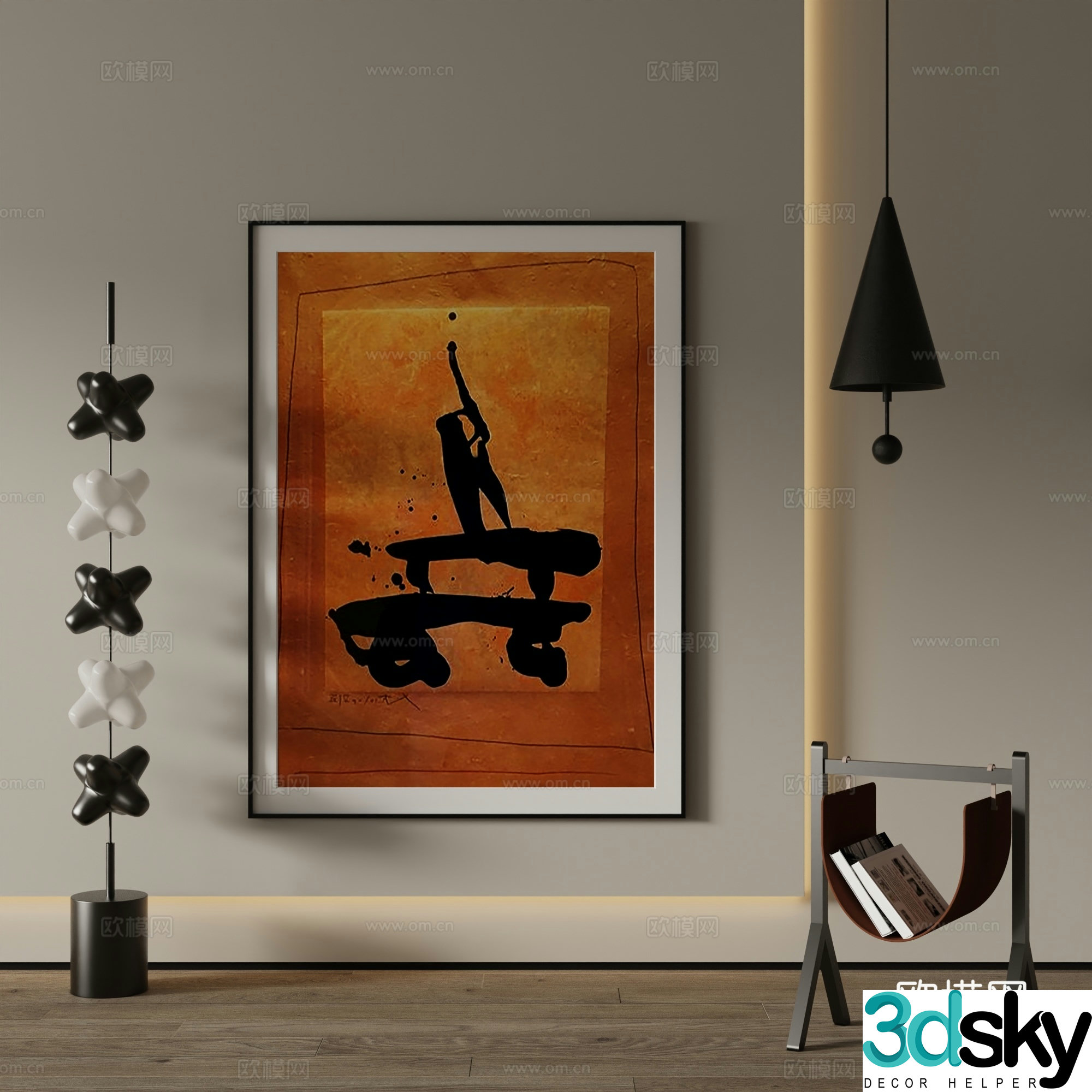 Modern Art Painting Decorative Painting 3D Model
