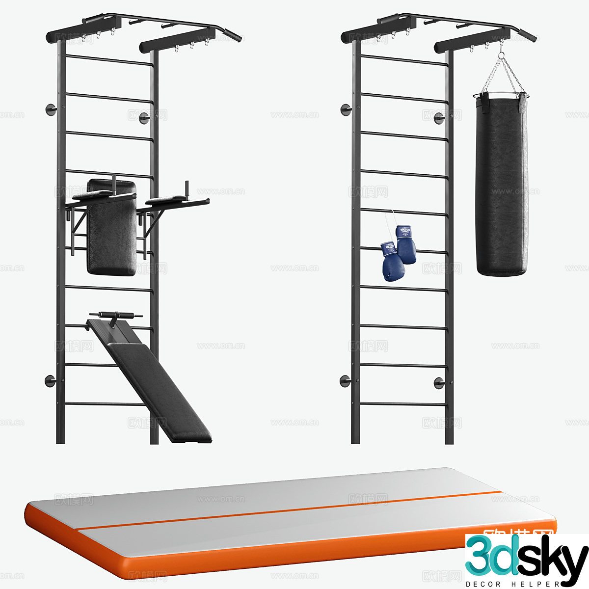 Fitness equipment cushioned 3D model