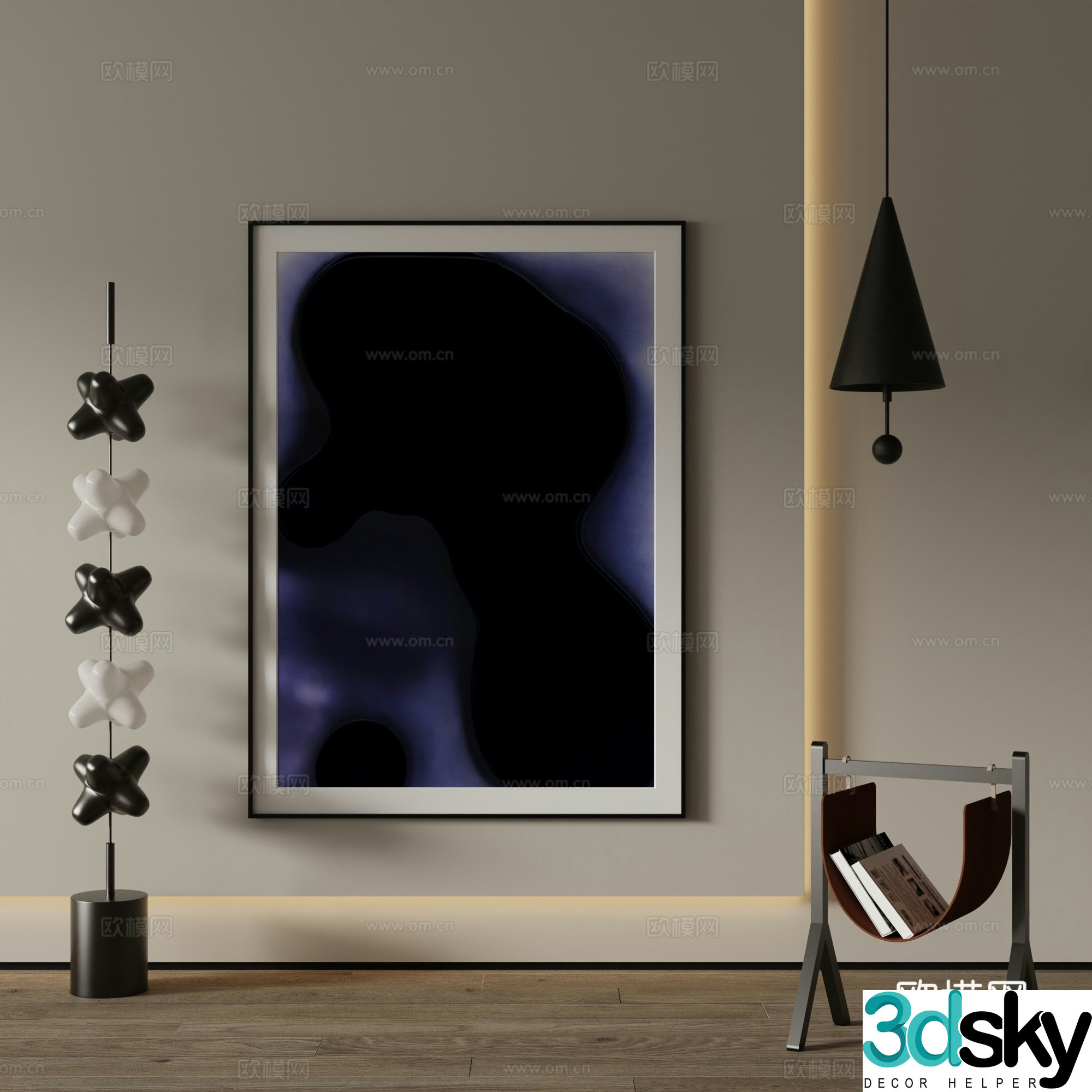 Modern Art Painting Decorative Painting 3D Model