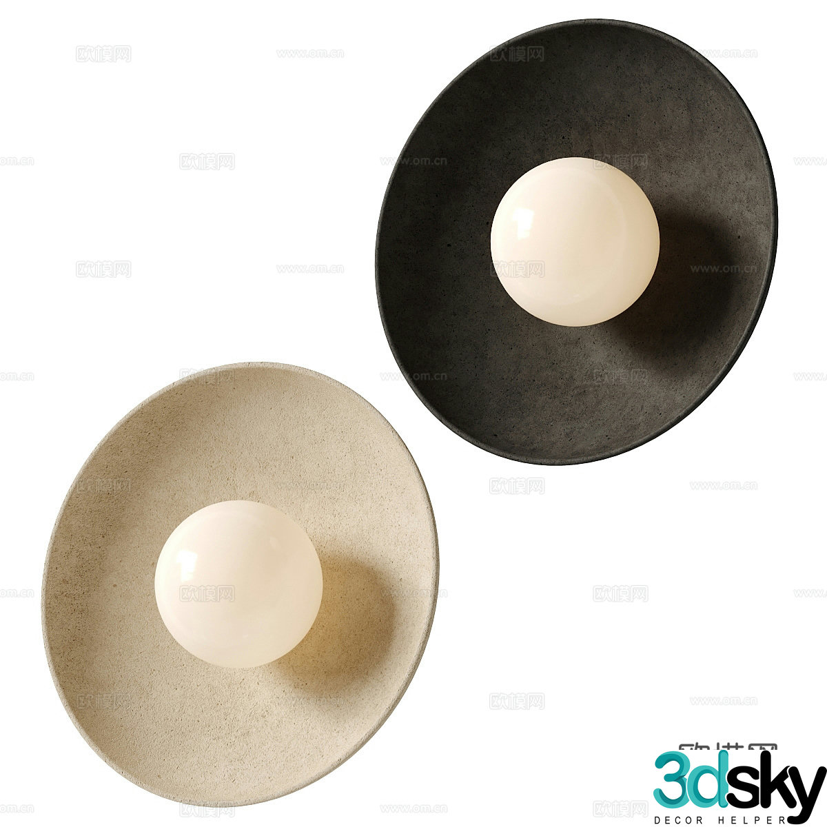 New Chinese style disc wall light 3D model