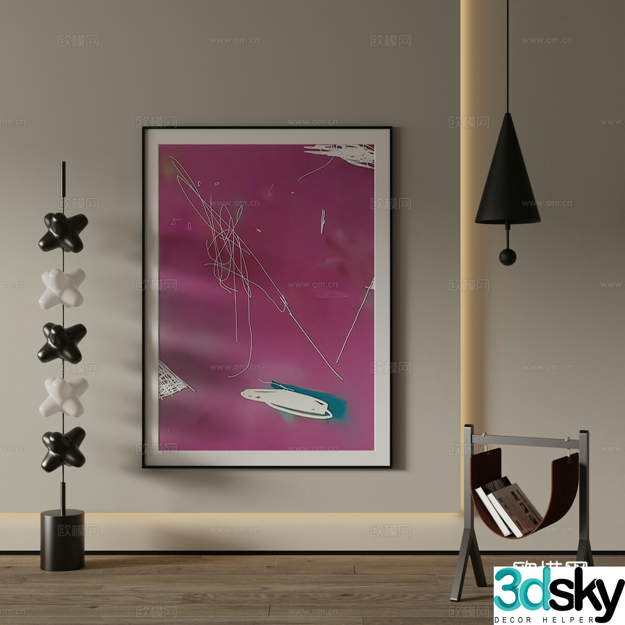 Modern Art Painting Decorative Painting 3D Model