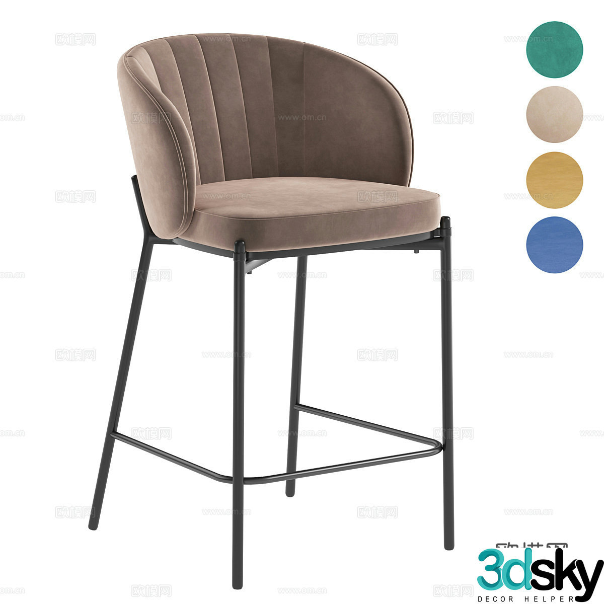 Hyundai bar chair stool high -foot stool 3D model