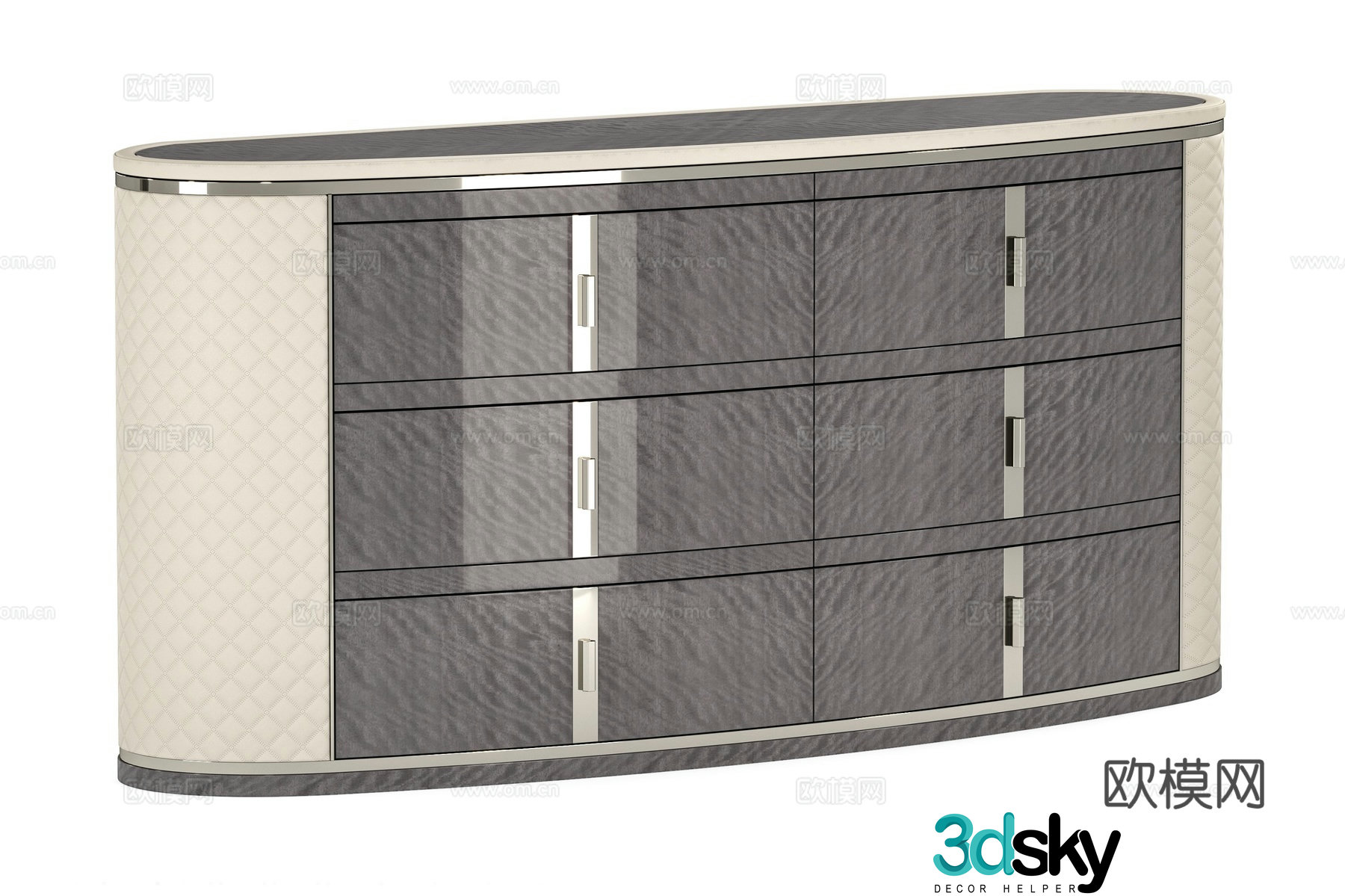 Light luxury chest of drawers 3D model