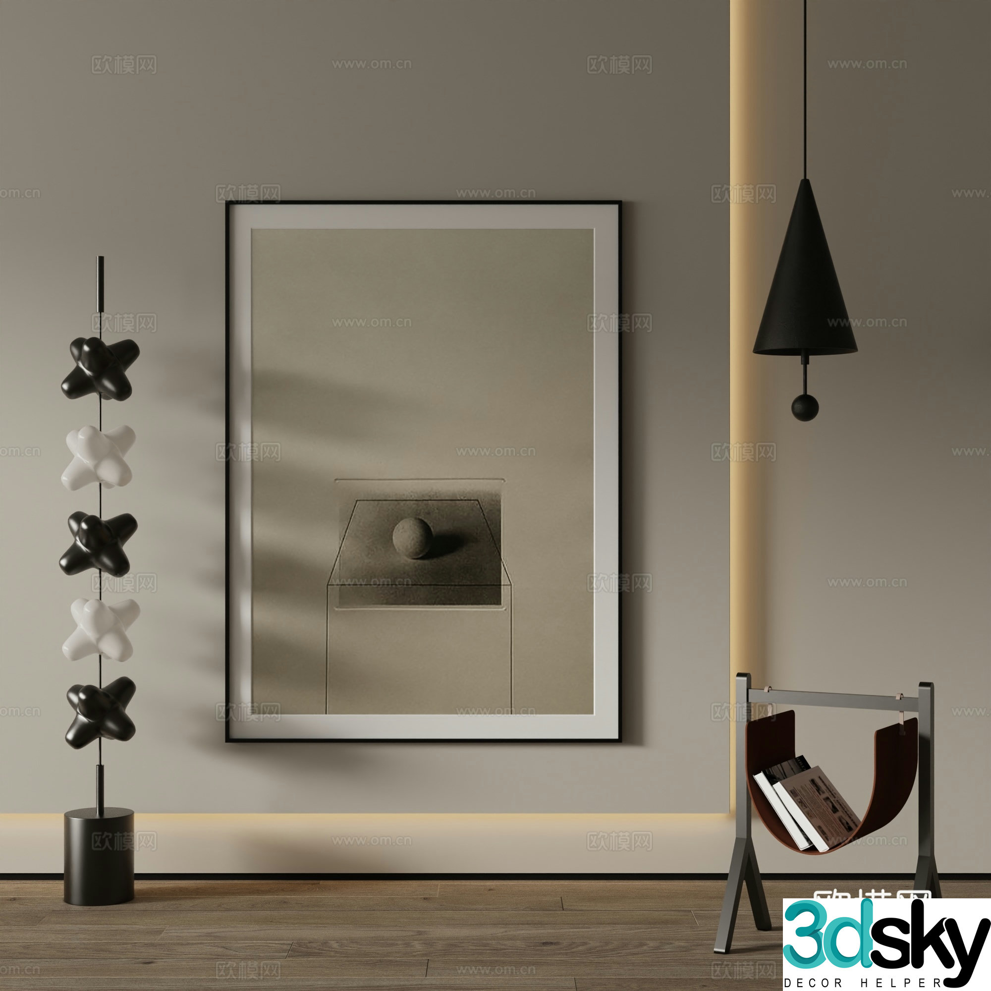 Modern Art Painting Decorative Painting 3D Model