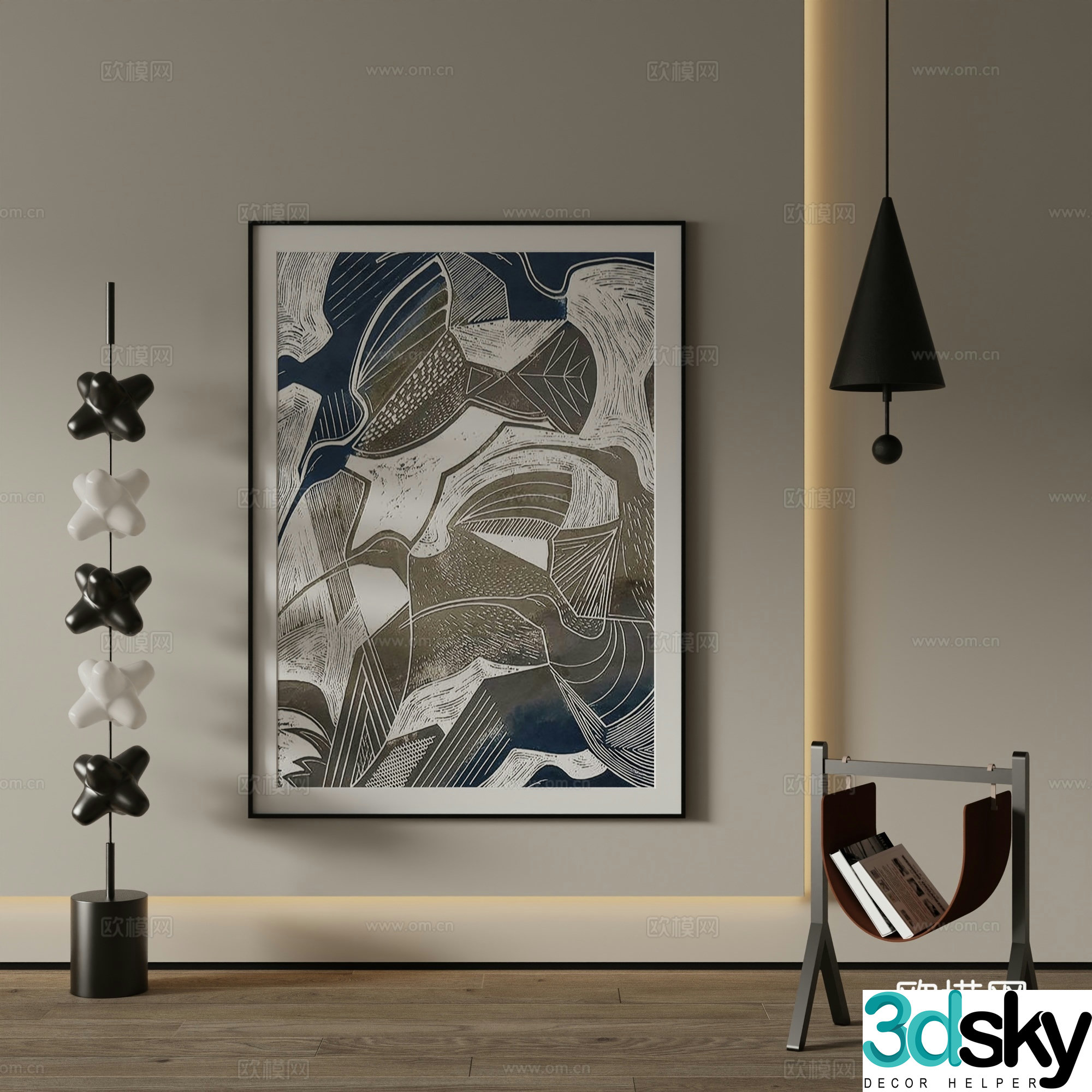 Modern Art Painting Decorative Painting 3D Model