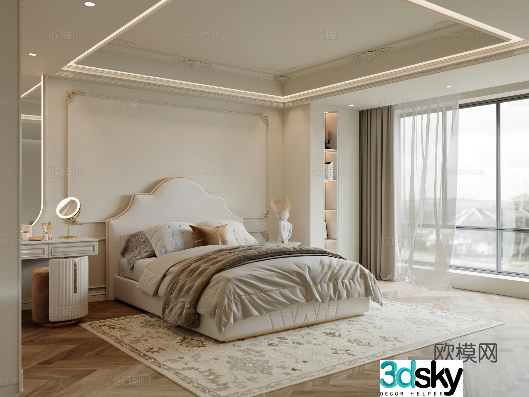 French bedroom master bedroom 3d model