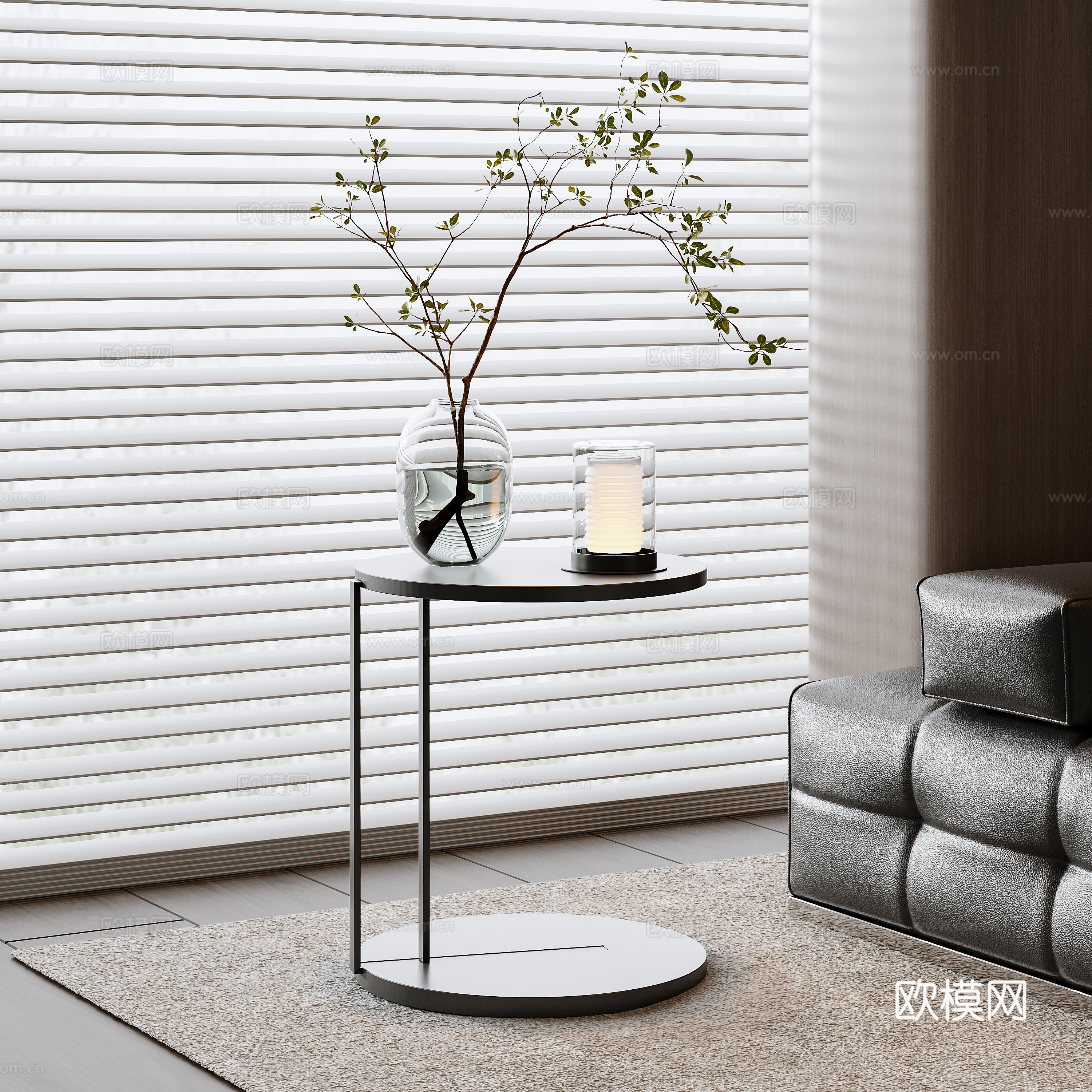Modern side table angle table 3D model
