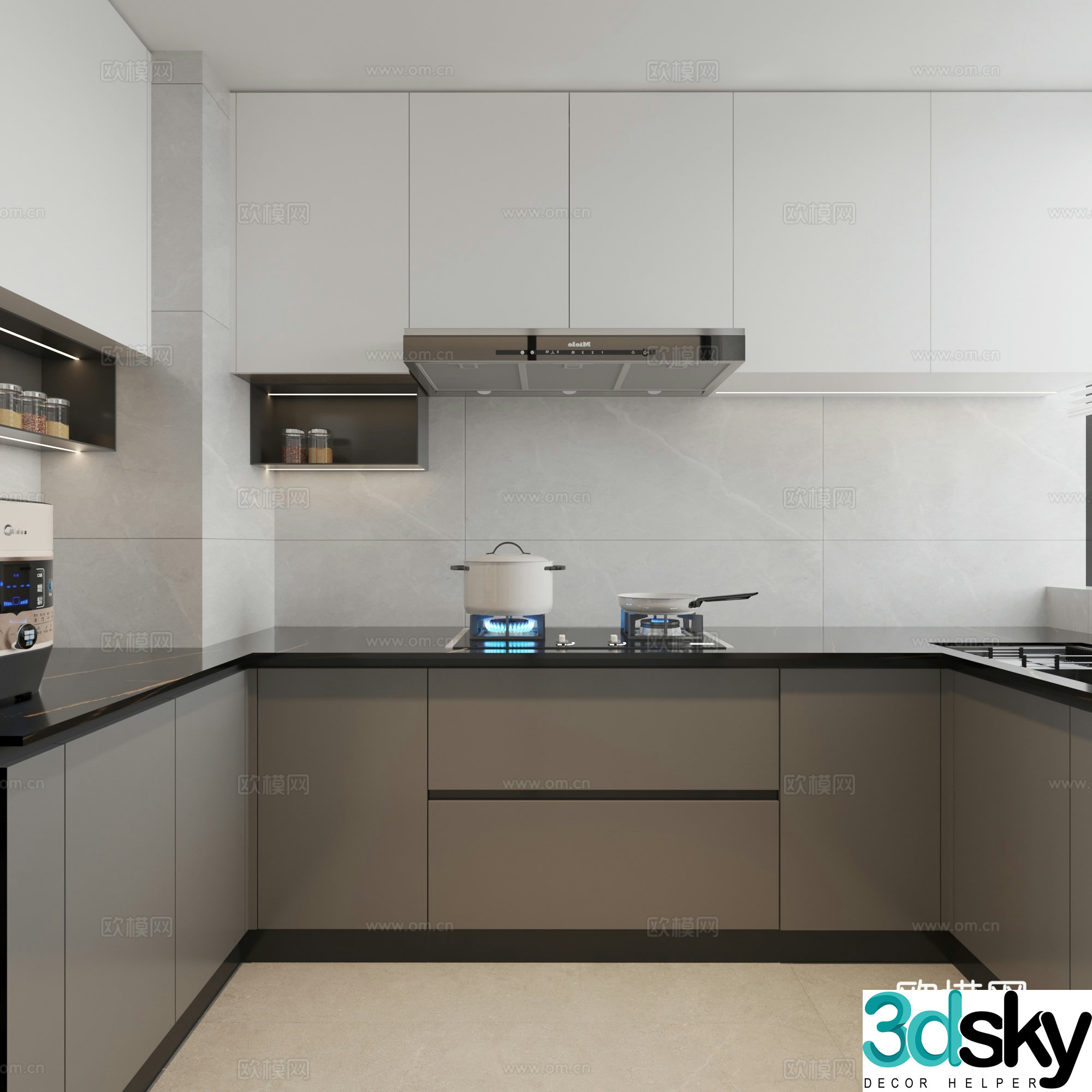 Modern kitchen 3d model