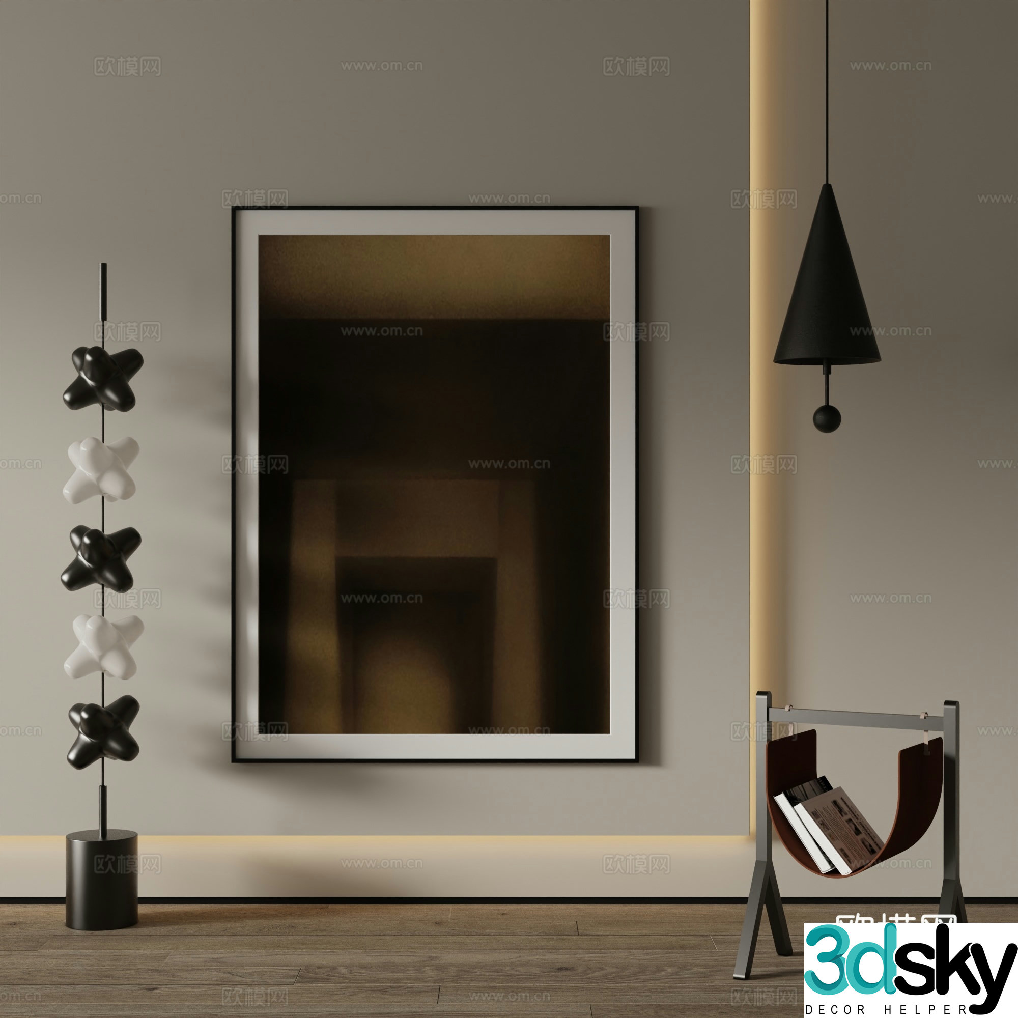 Modern decorative painting Abstract painting 3d model