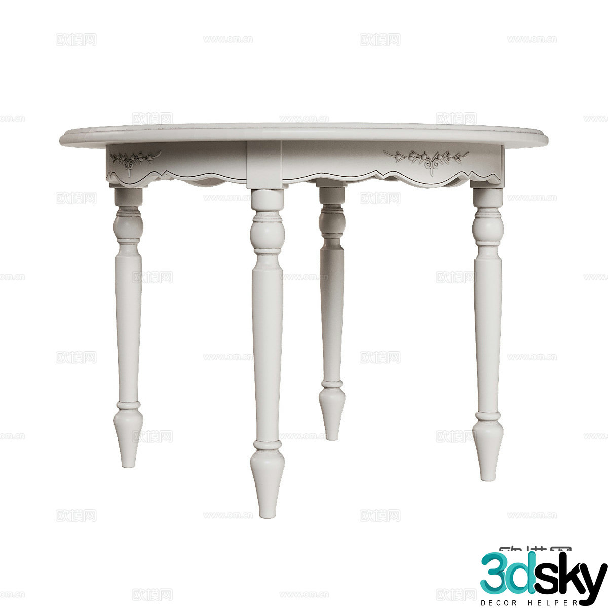Simple European side table 3D model