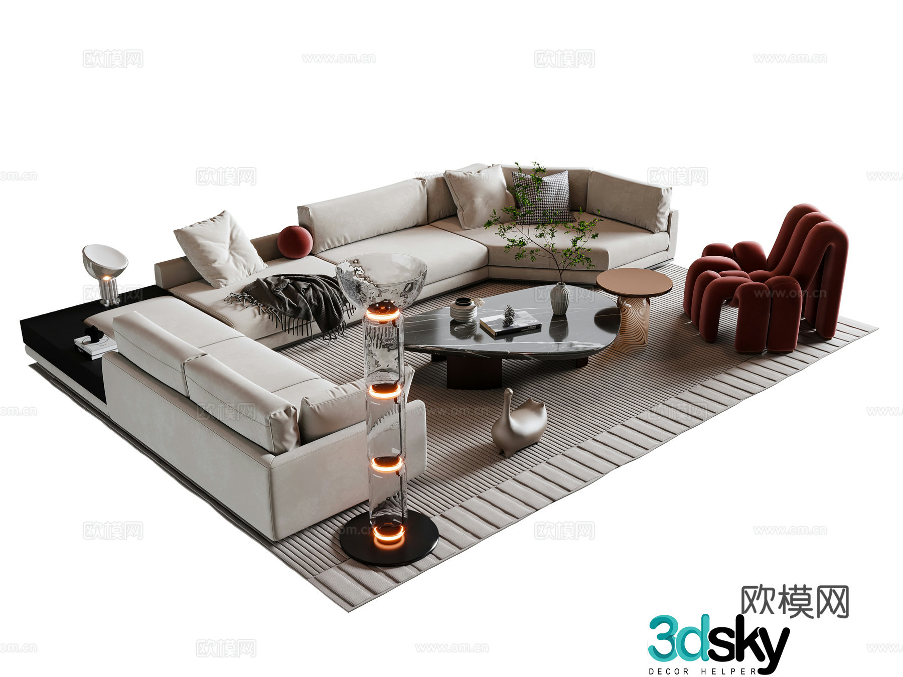 Modern sofa coffee table 3D model