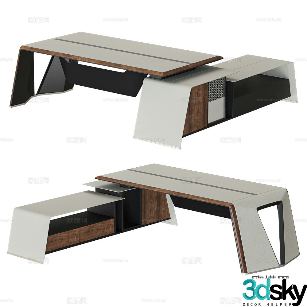 Modern executive desk 3d model