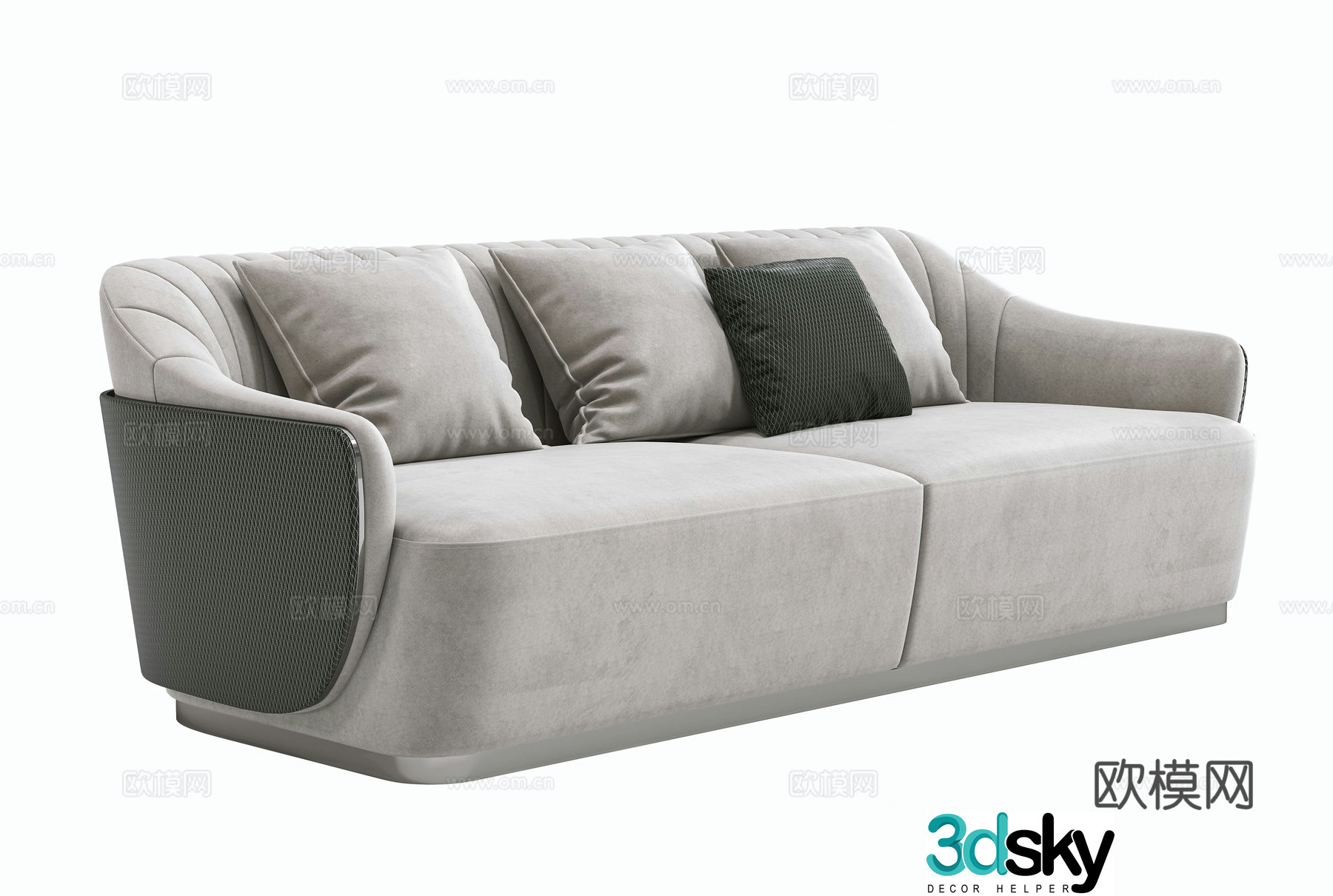 Light luxury multi-person sofa 3D model