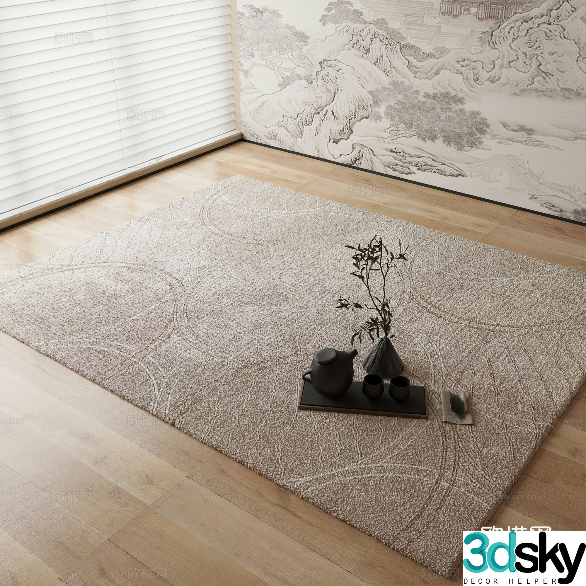New Chinese carpet 3D model