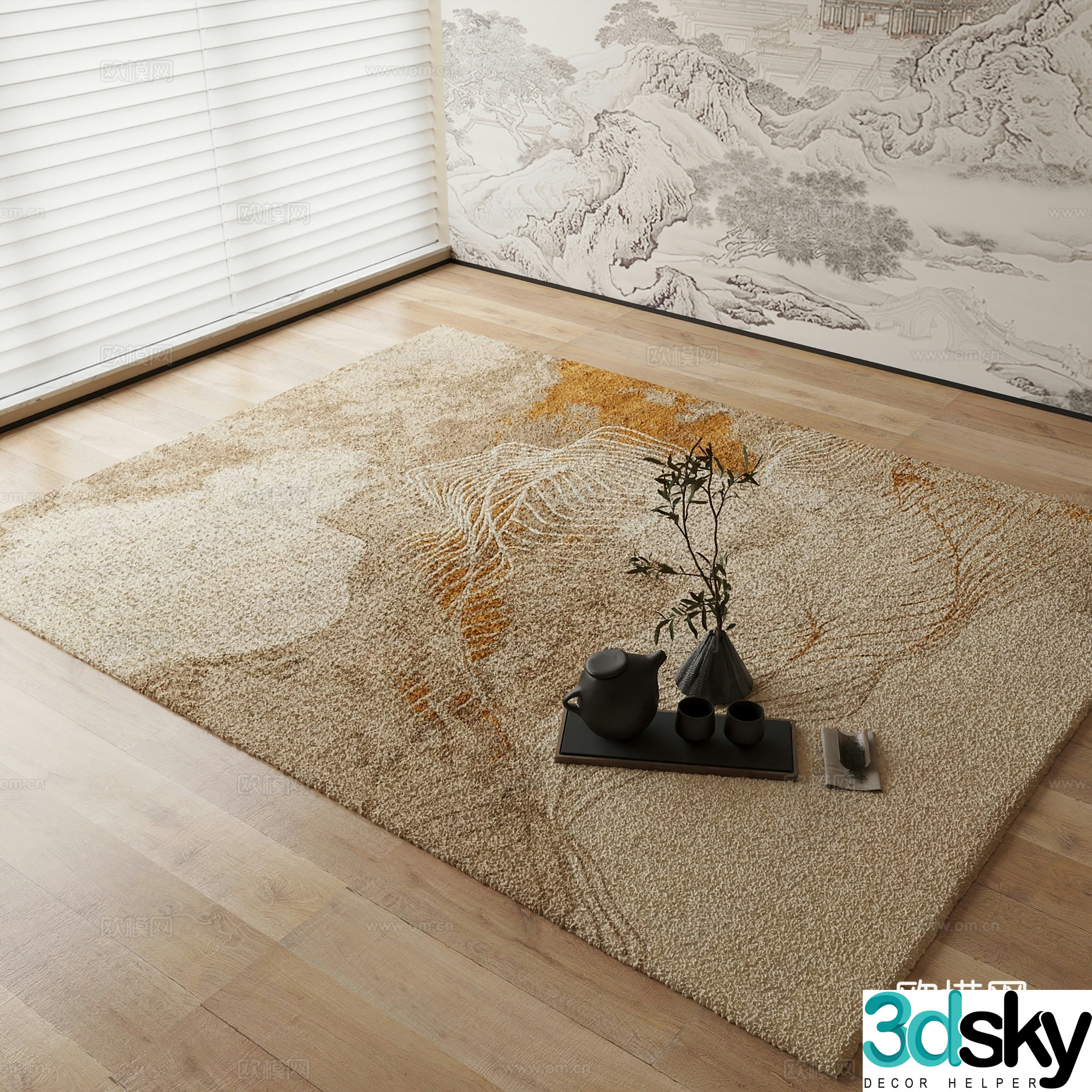 New Chinese carpet 3D model