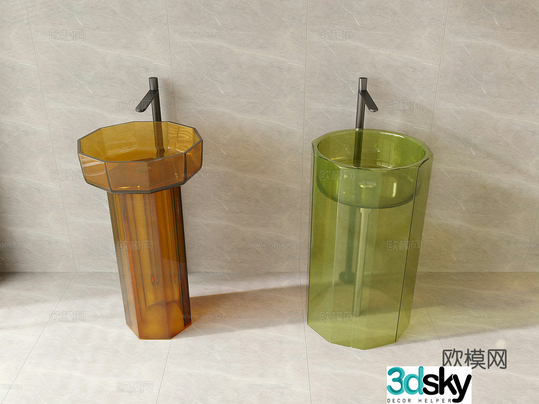 Modern transparent washbasin washbasin 3d model