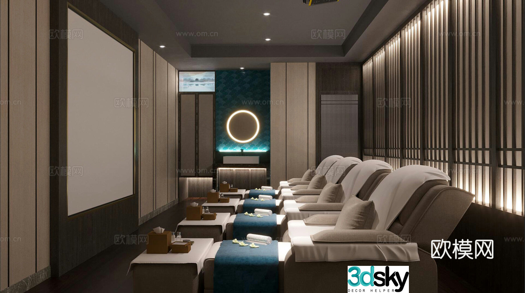 Modern SPA foot massage shop massage room 3d model
