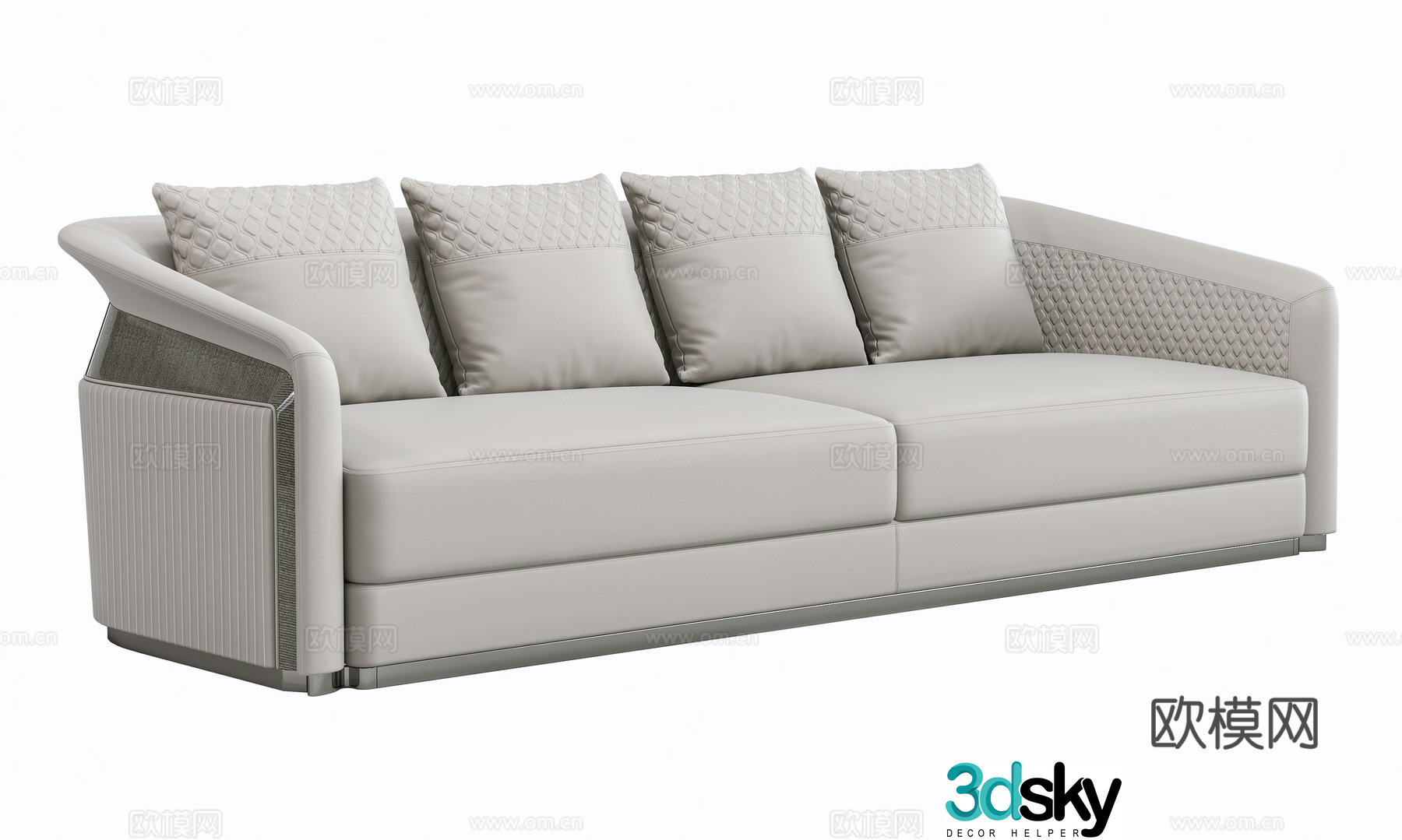 Light luxury multi-person sofa 3D model