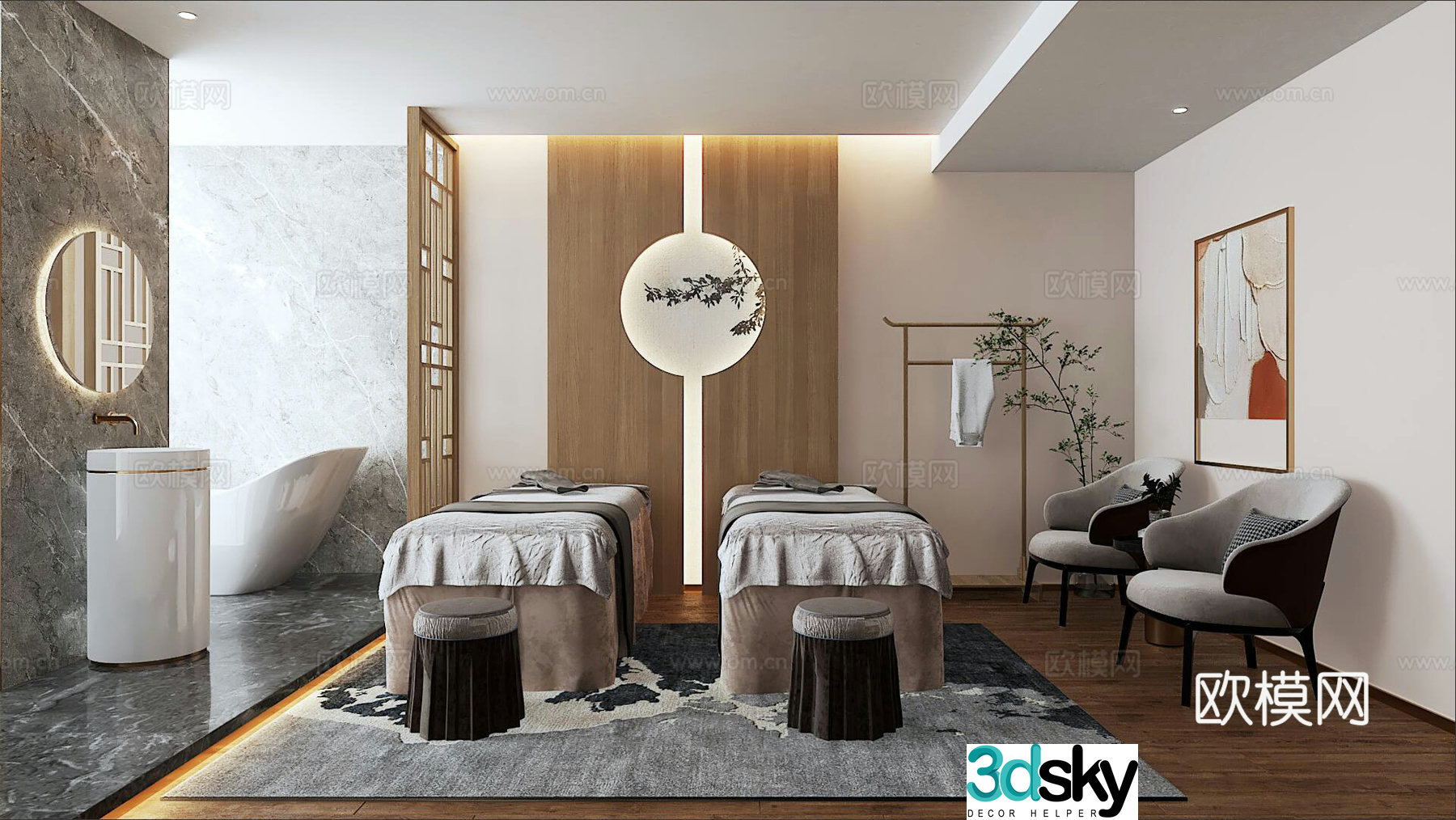New Chinese SPA foot massage shop 3D model