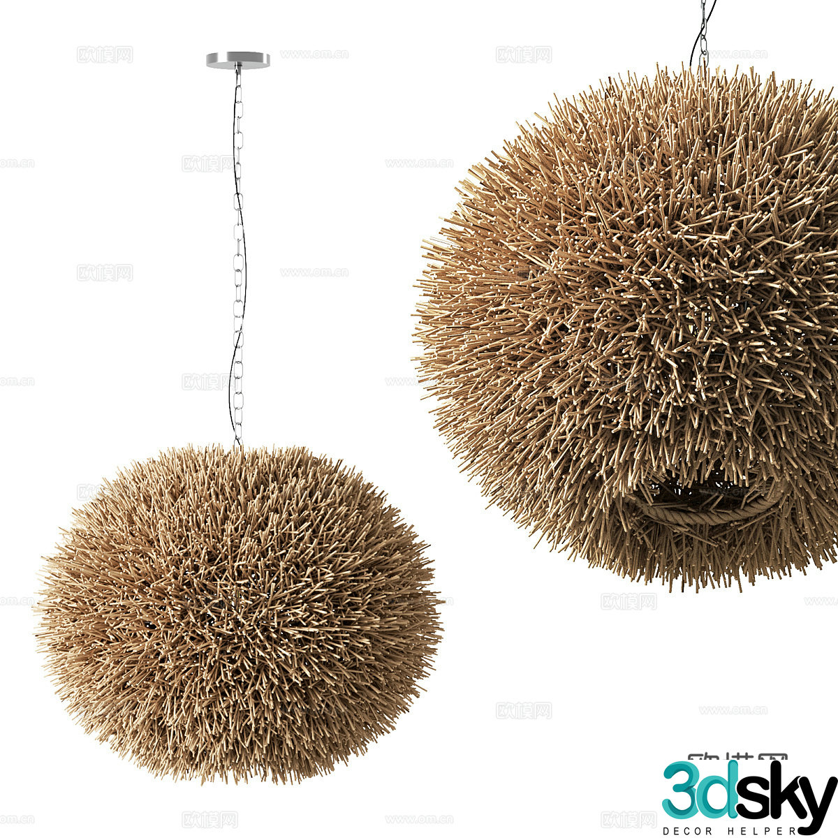 New Chinese style braided lamp Bird’s nest chandelier 3d model