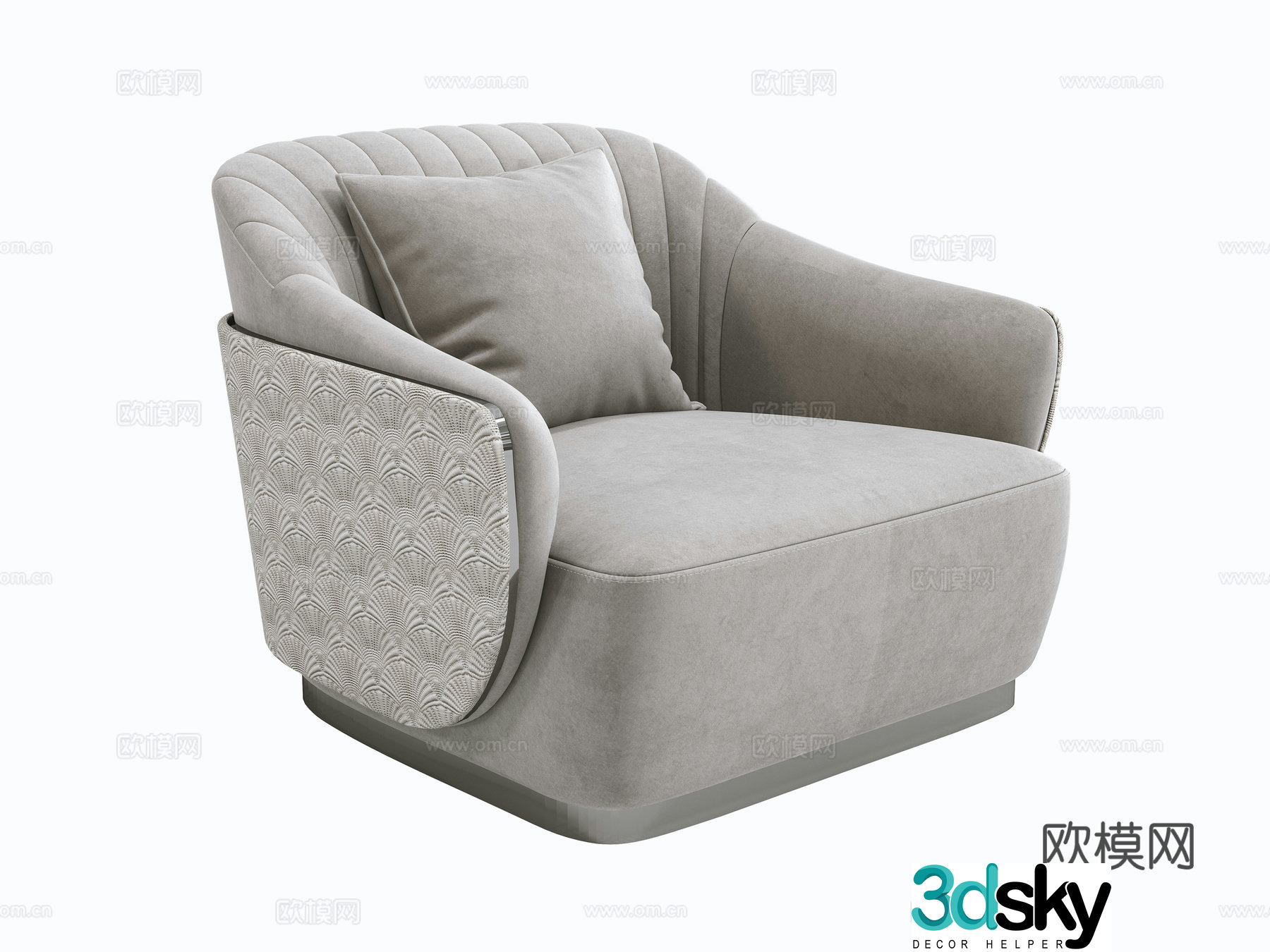 Light luxury single sofa 3D model