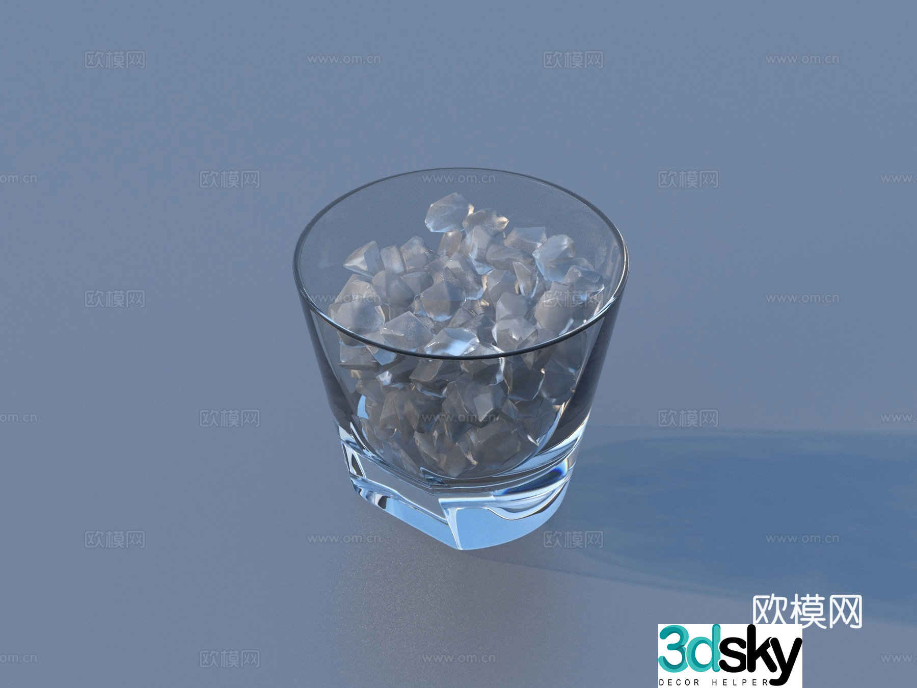 Ice glass beverage fruit juice 3D model