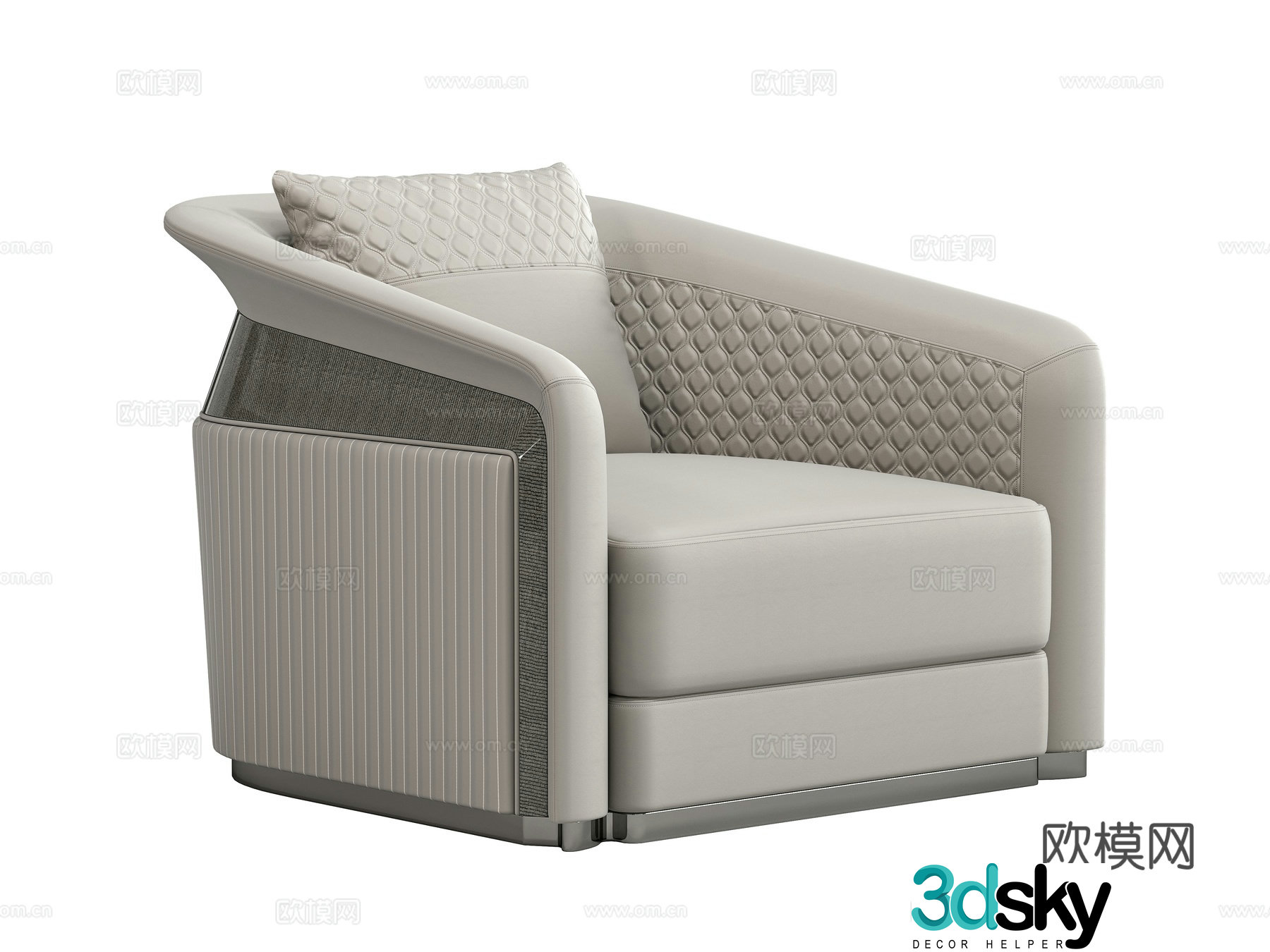 Light luxury single sofa 3D model