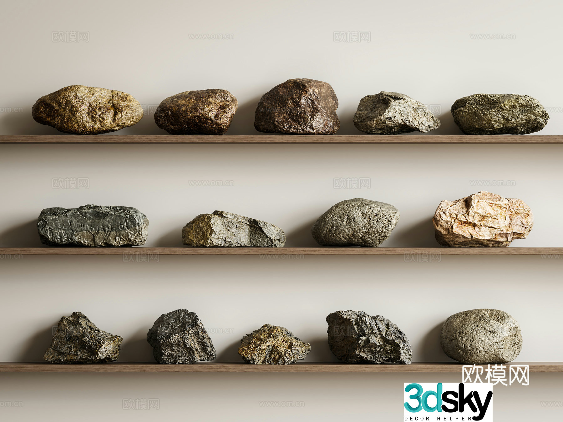 Stone stone rock rocky pebble 3D model