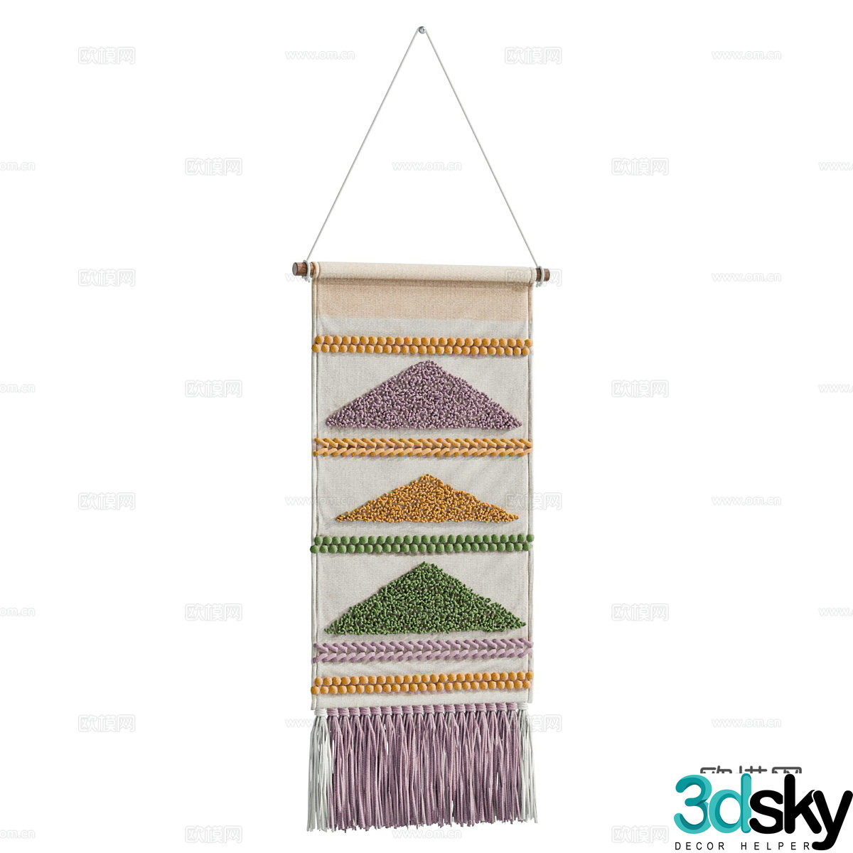 Wasabi style knitting ornament pendant 3D model