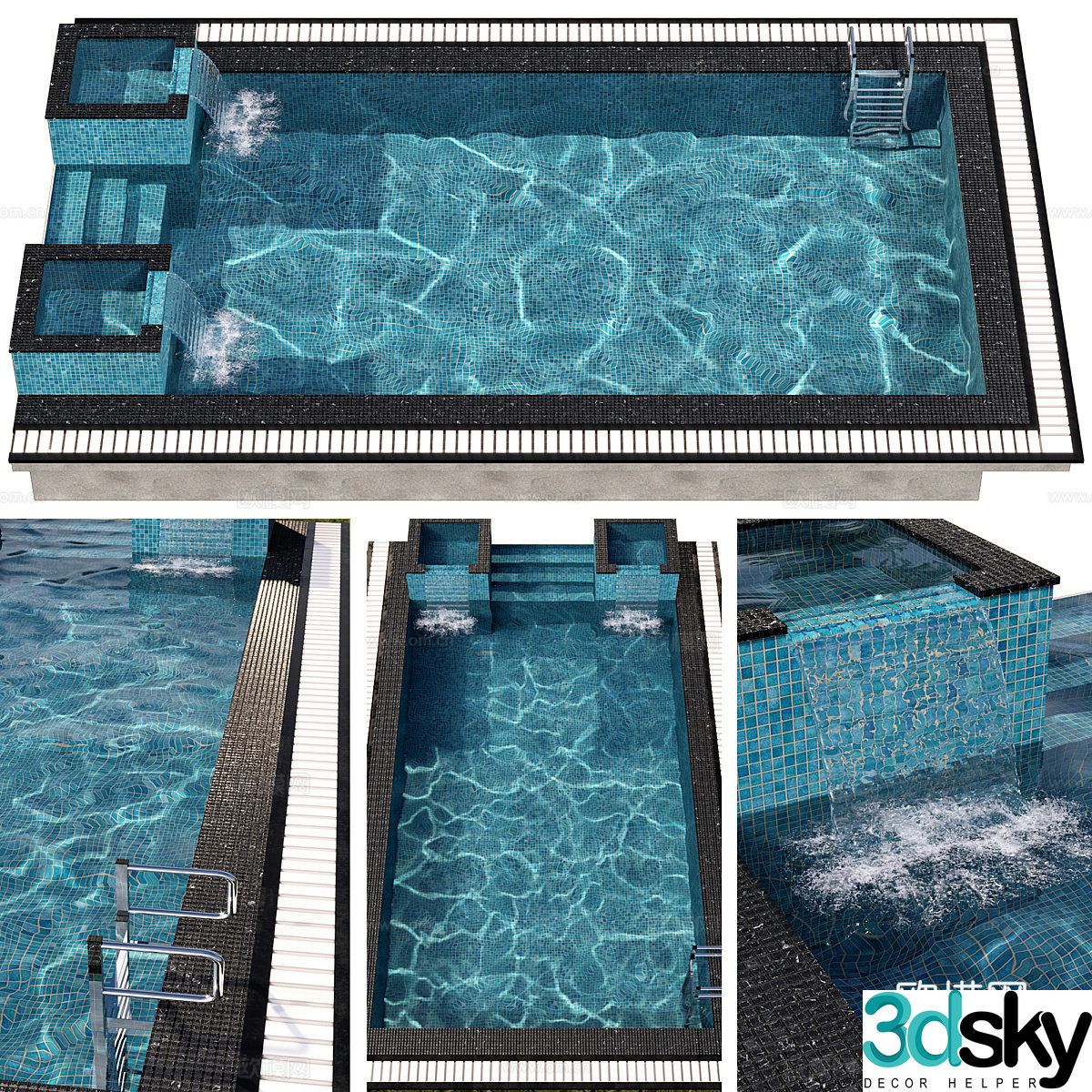 Modern swimming pool 3d model