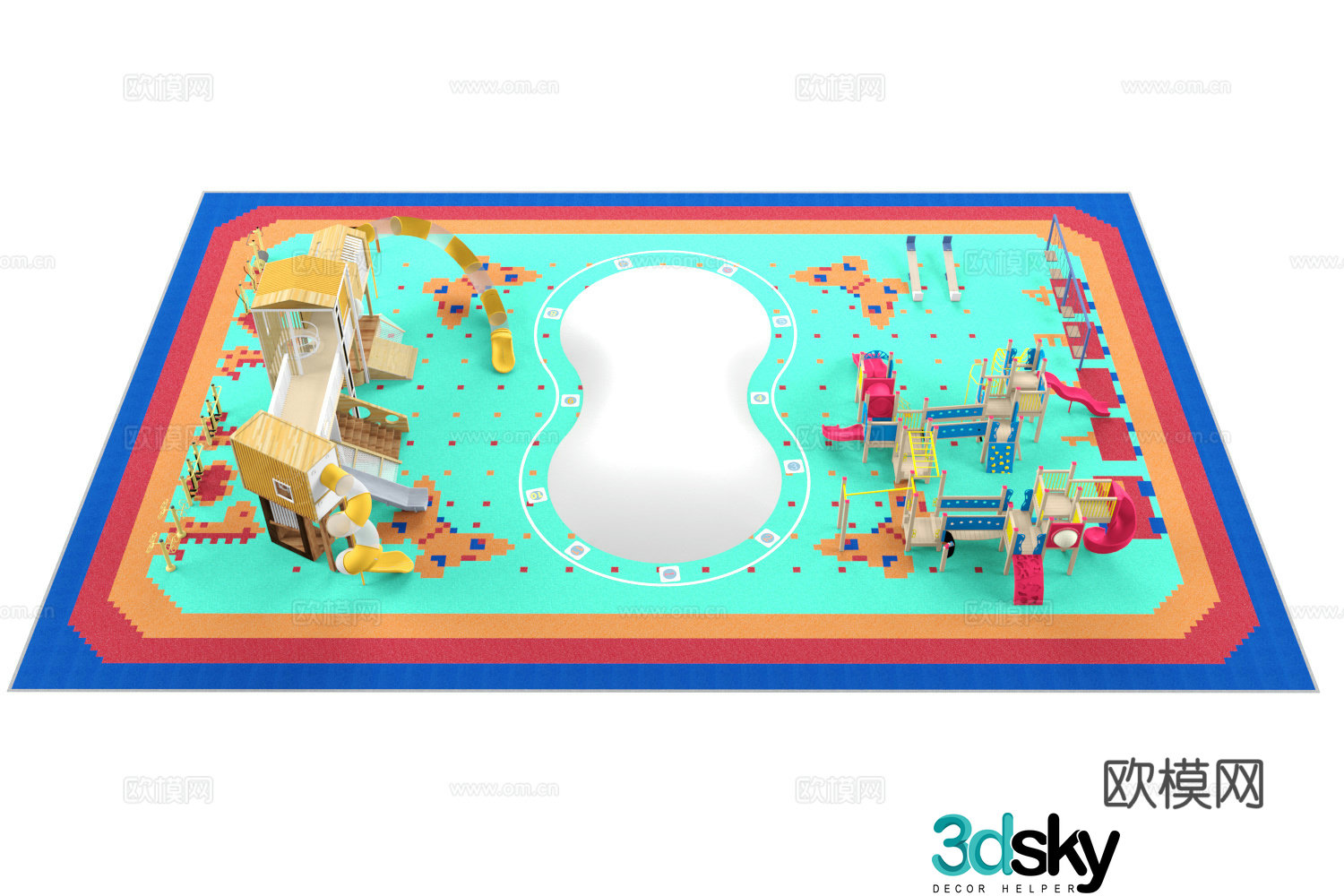 Children’s play facilities Children’s slide Square equipment 3D model