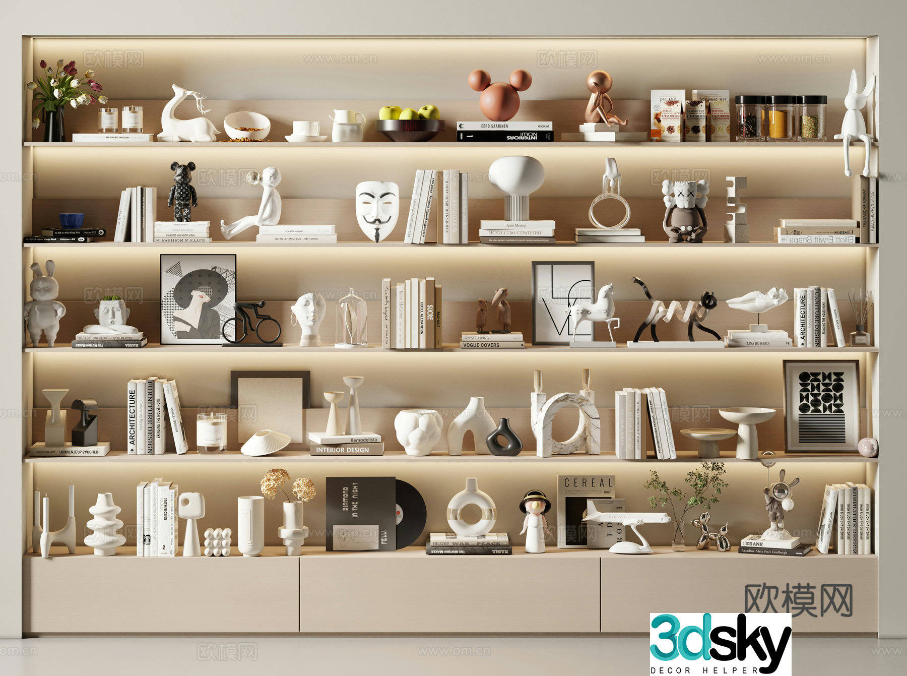 Modern books Sculptures Ornaments Ornaments 3d model