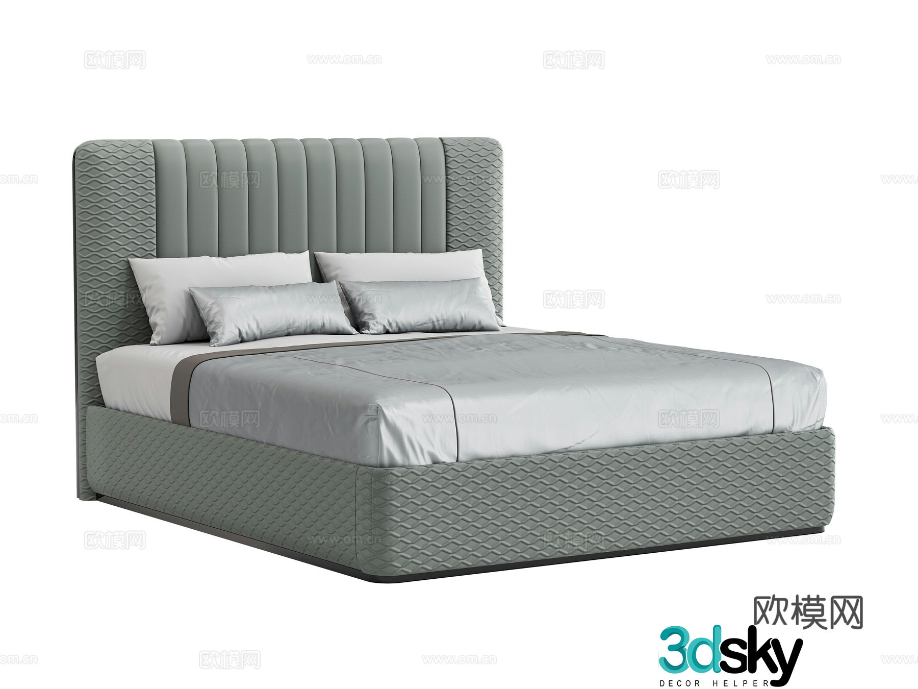 Hyundai minimalist double bed 3D model