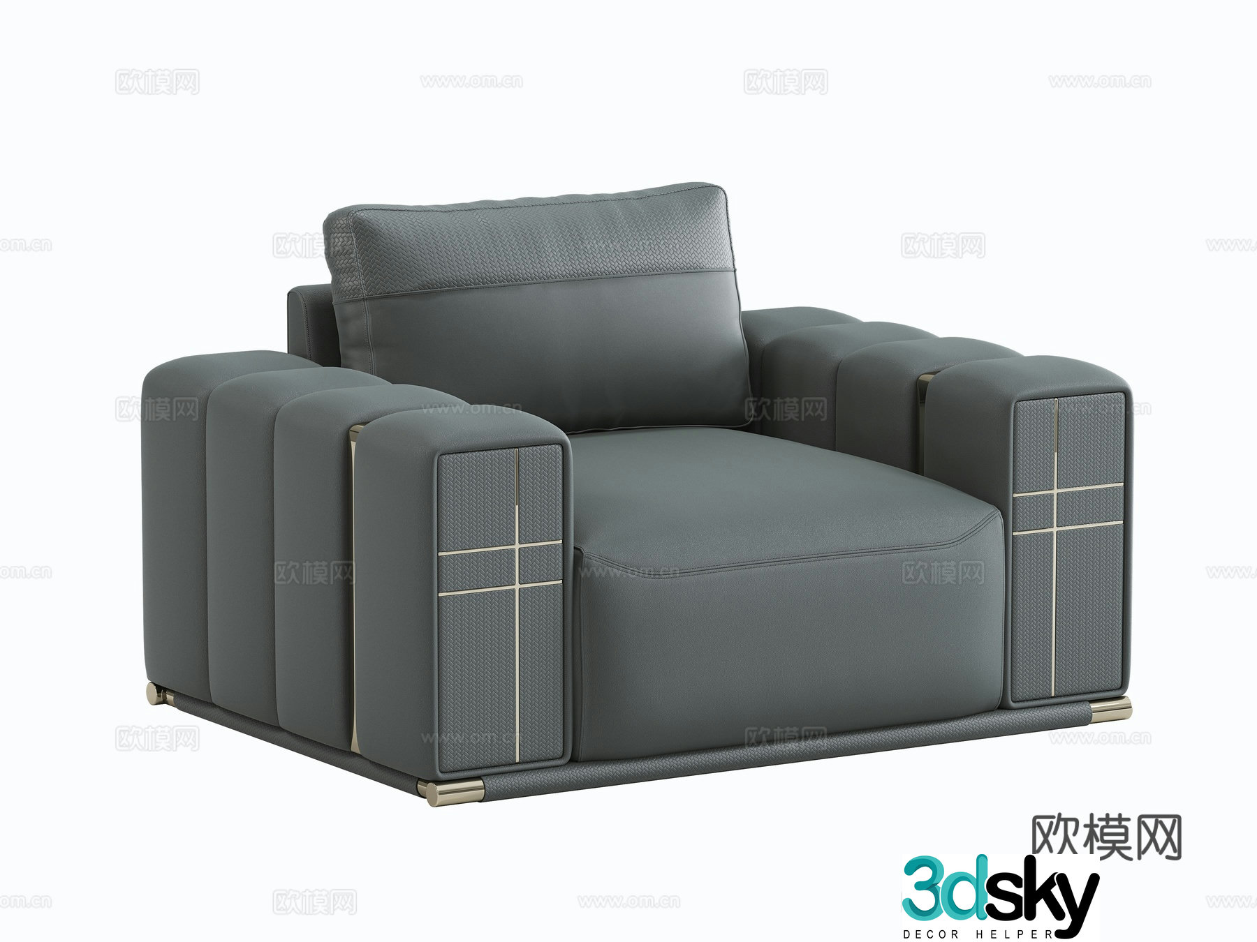 Light luxury single sofa 3D model