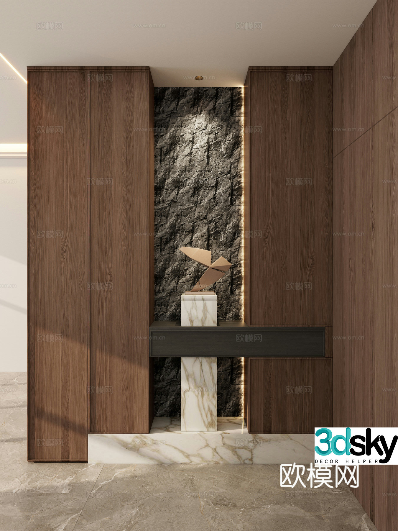 Italian mushroom stone end view cabinet sculpture entrance entrance view entrance 3D model