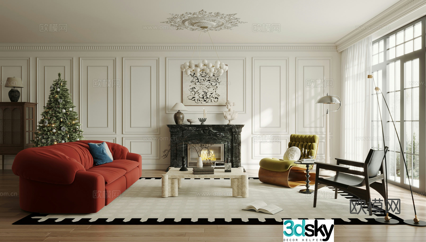 French living room 3d model