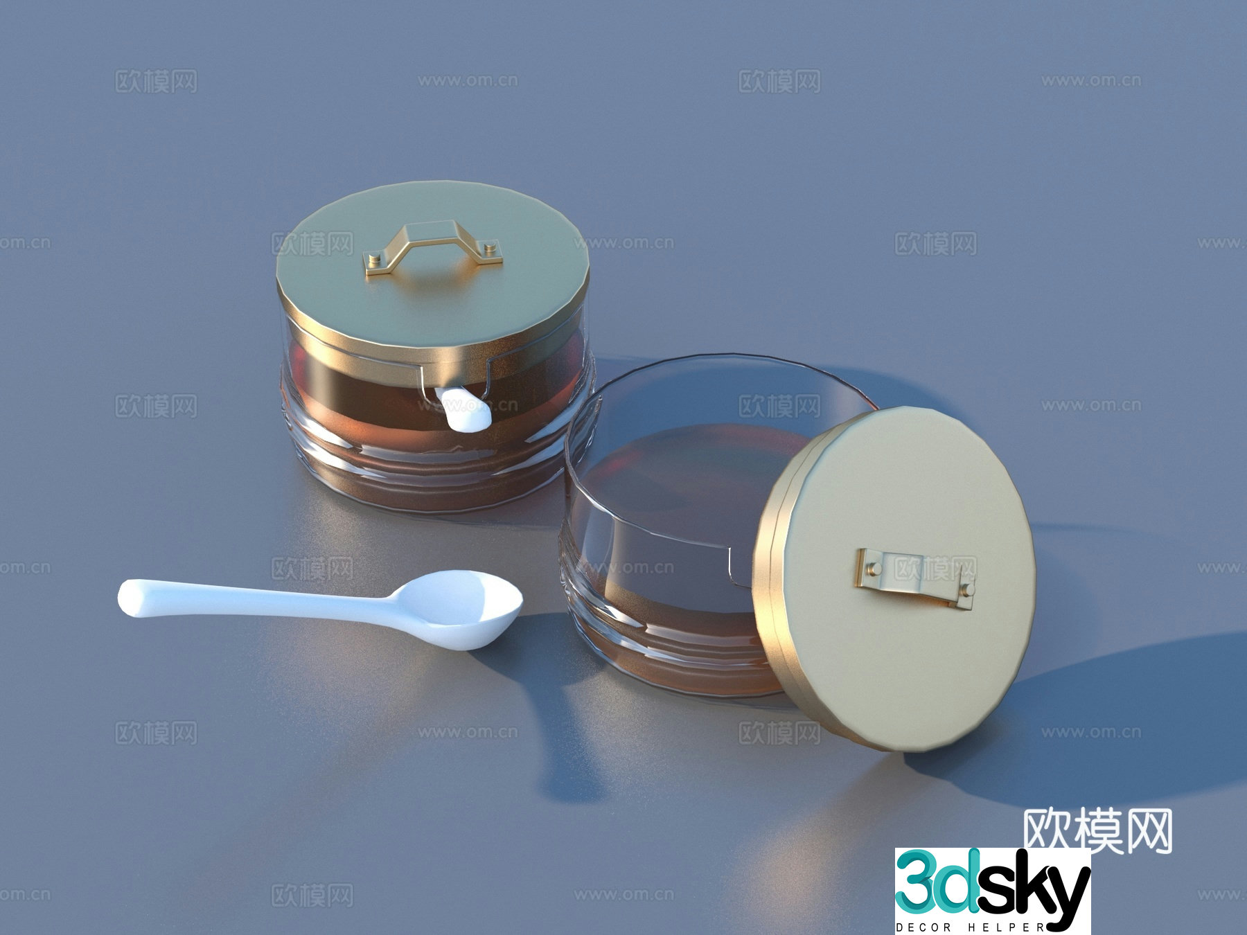 Glass bottle food bottle 3D model