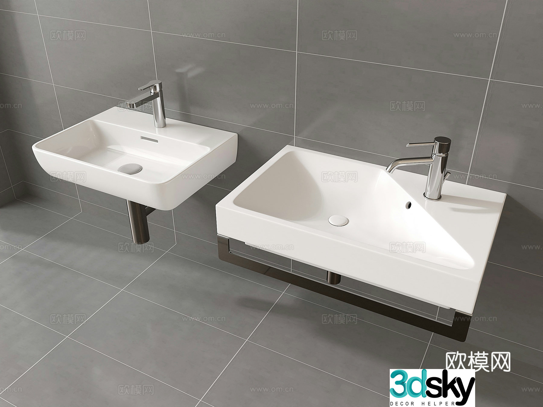 Modern ceramic wash basin wall mounted wash basin wash basin wash basin 3d model
