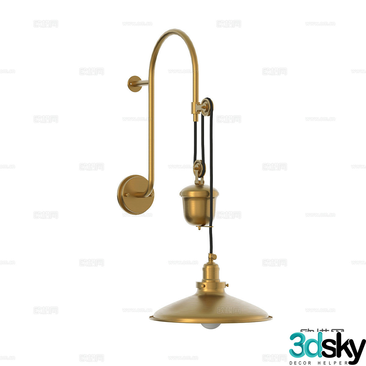 Industrial style retro wall light 3d model