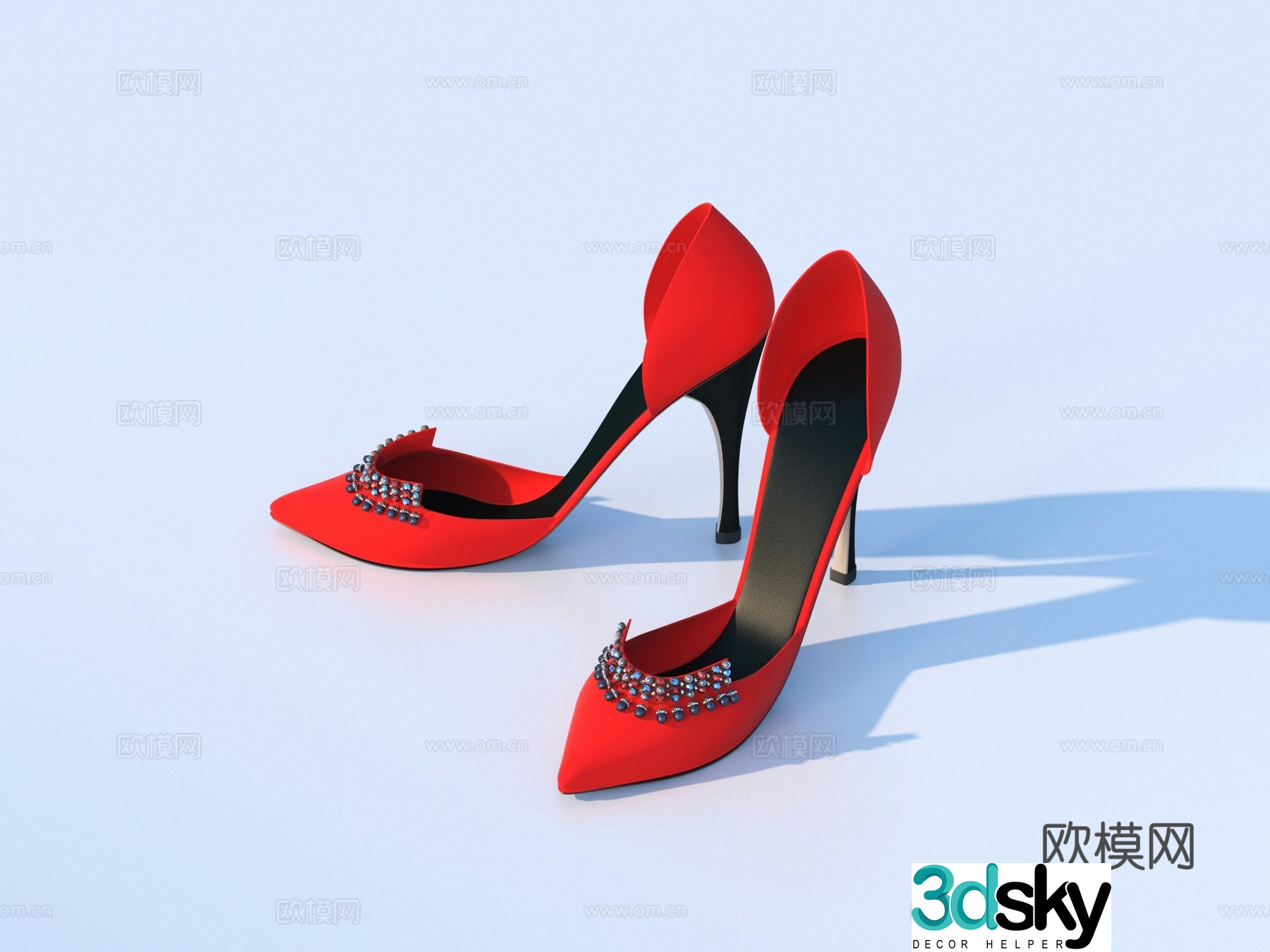 Shoes high heels slim heels women’s shoes 3d model