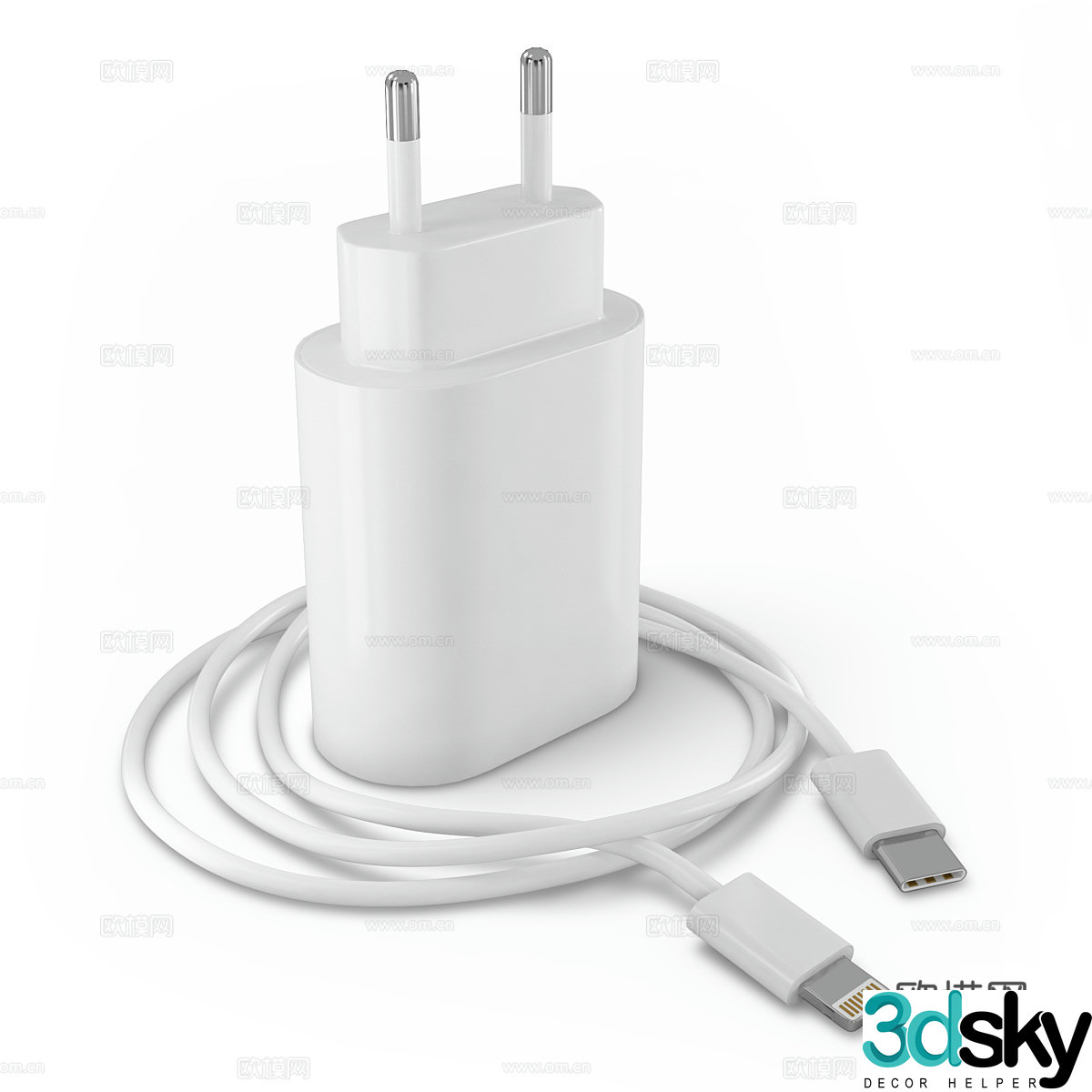 Apple charger 3d model