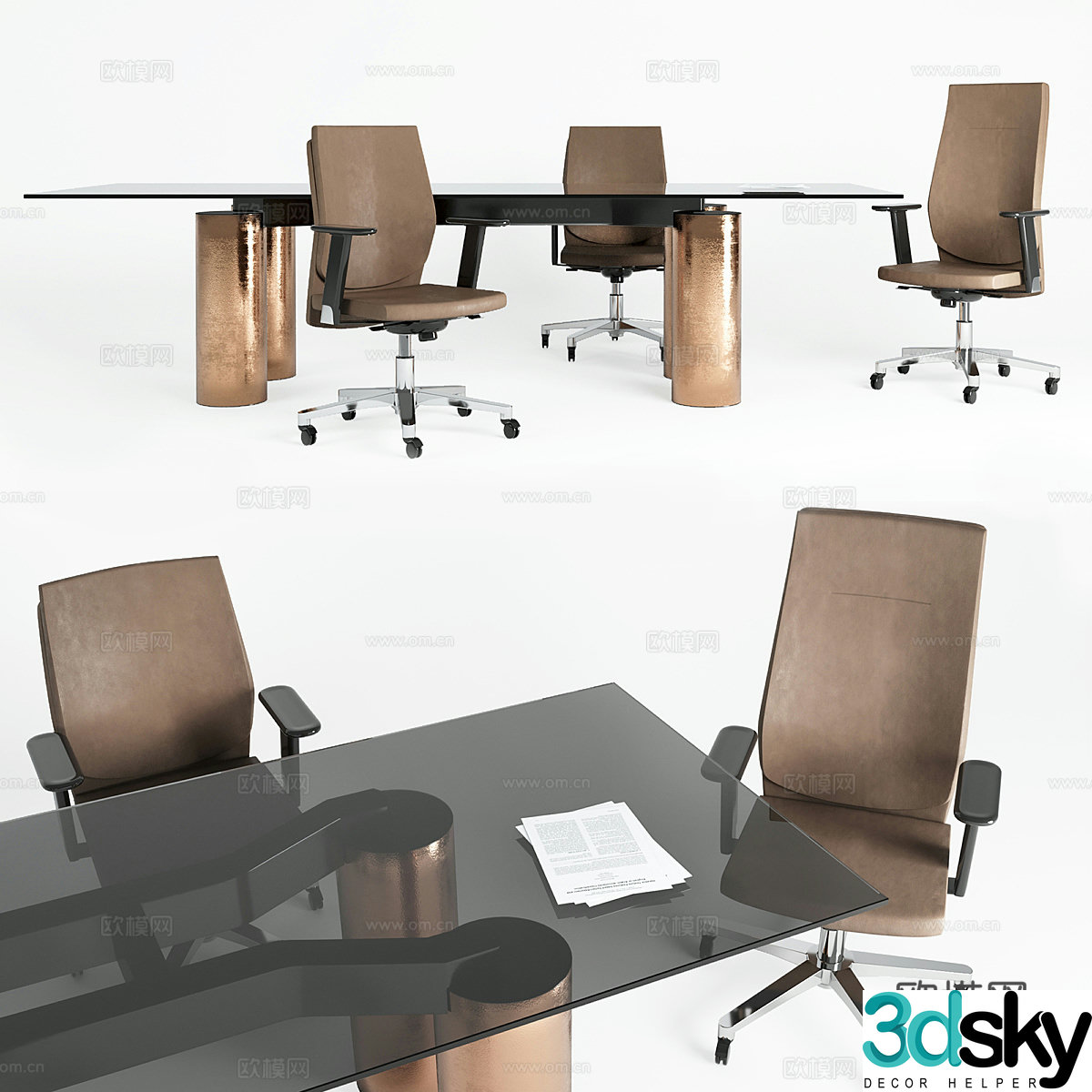 Italian conference table 3d model