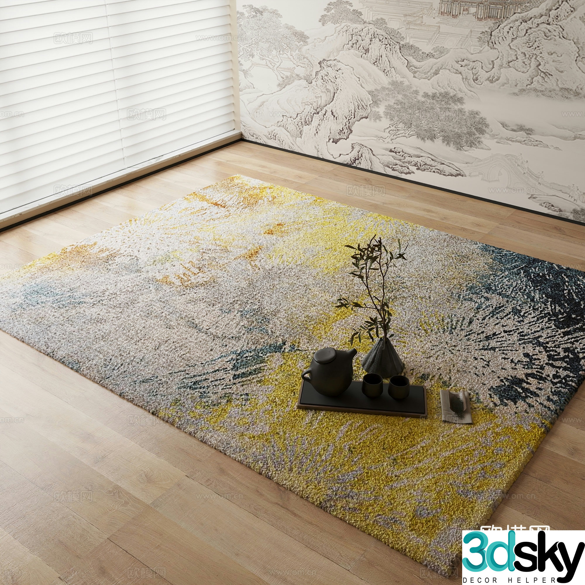 New Chinese carpet 3D model