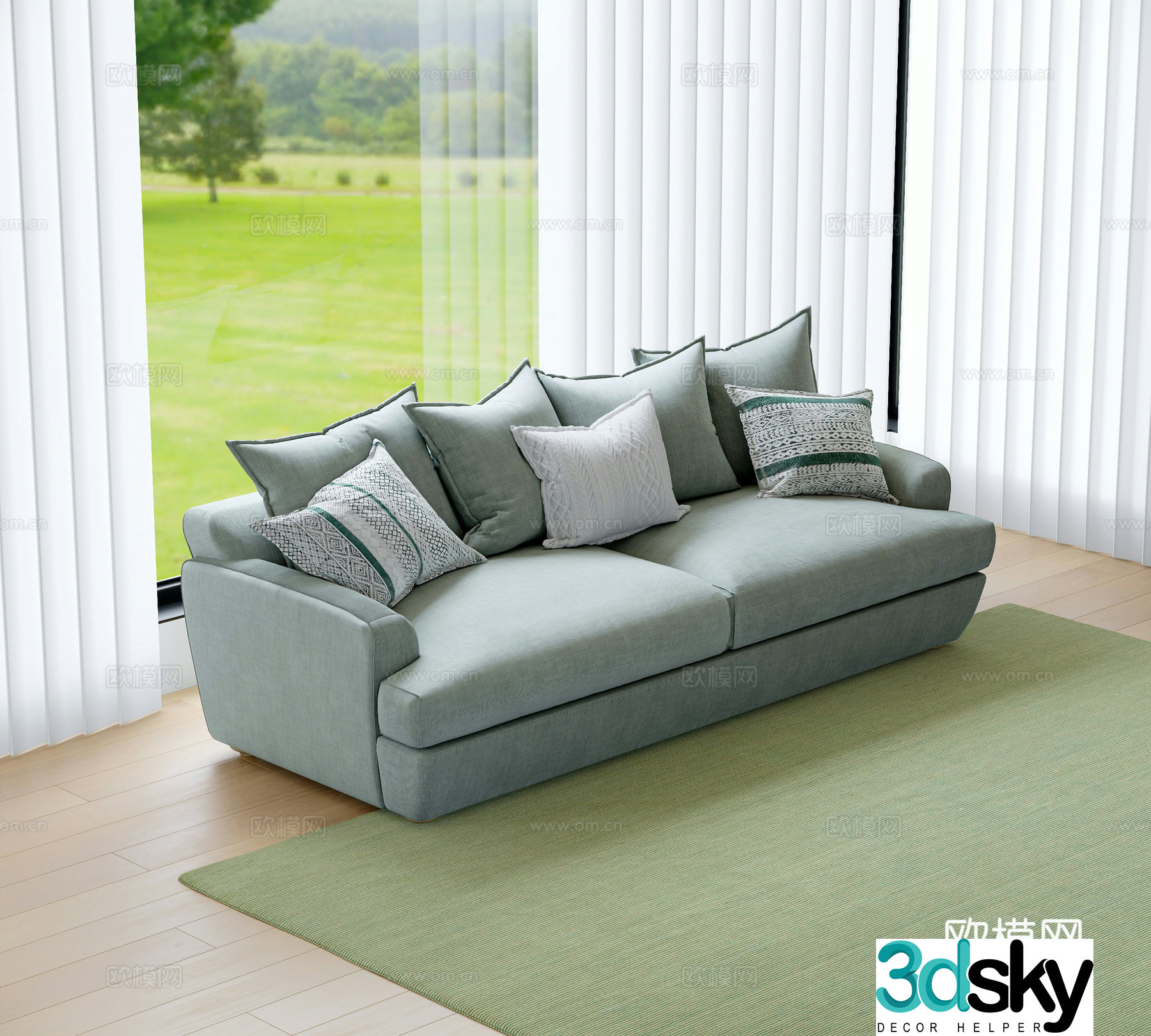 Modern double sofa 3d model